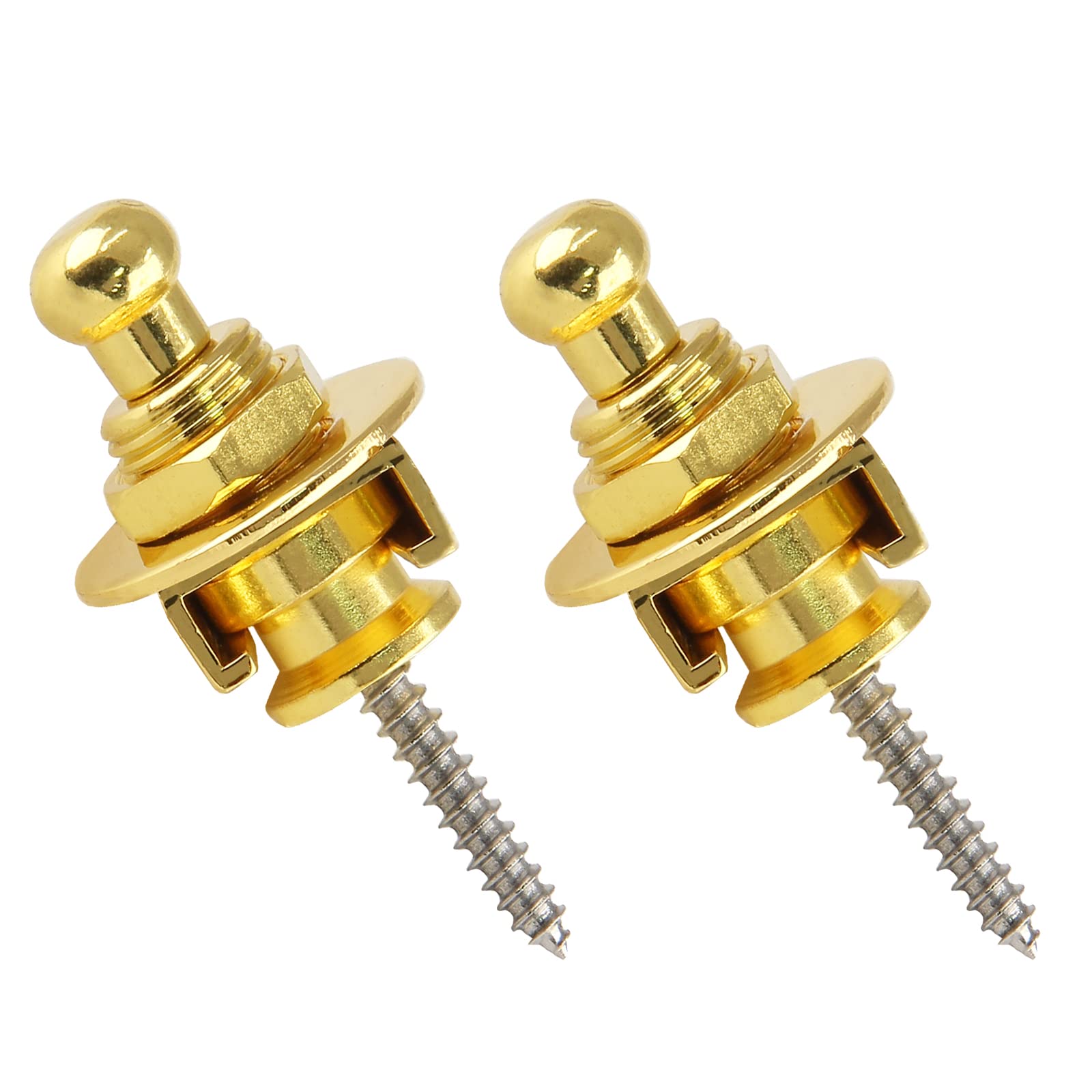 Lifcratms 2Pcs Guitar Strap Locks, Metal Heavy Duty Guitar Straplocks Replacement, Buttons Quick Release Security Retainer Syste