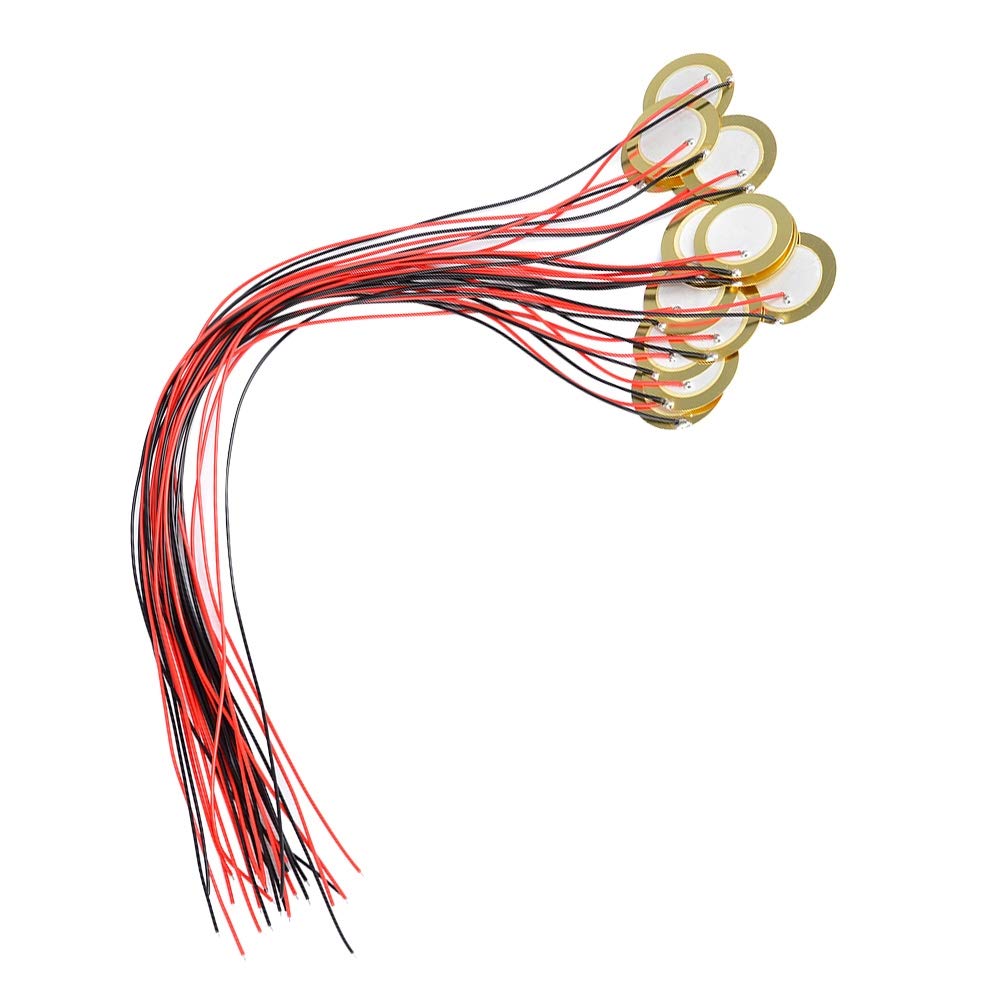 Timesetl 15Pcs Piezo Pickup 27Mm Piezo Amplifiers Discs With 13'' Leads For Acoustic Guitar Drum