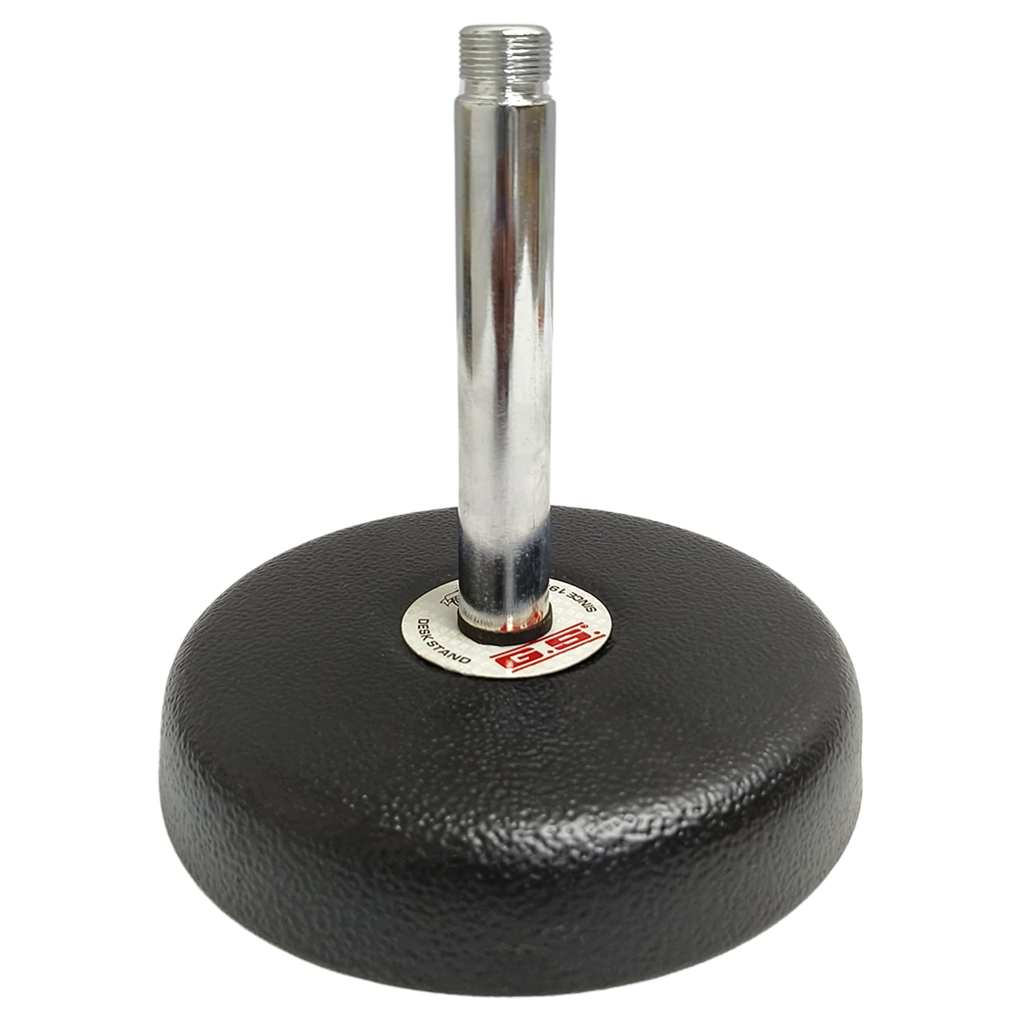 Small Table Desktop Microphone 16 Cm Height Stand With Metal Base Stand (Silver, Black)