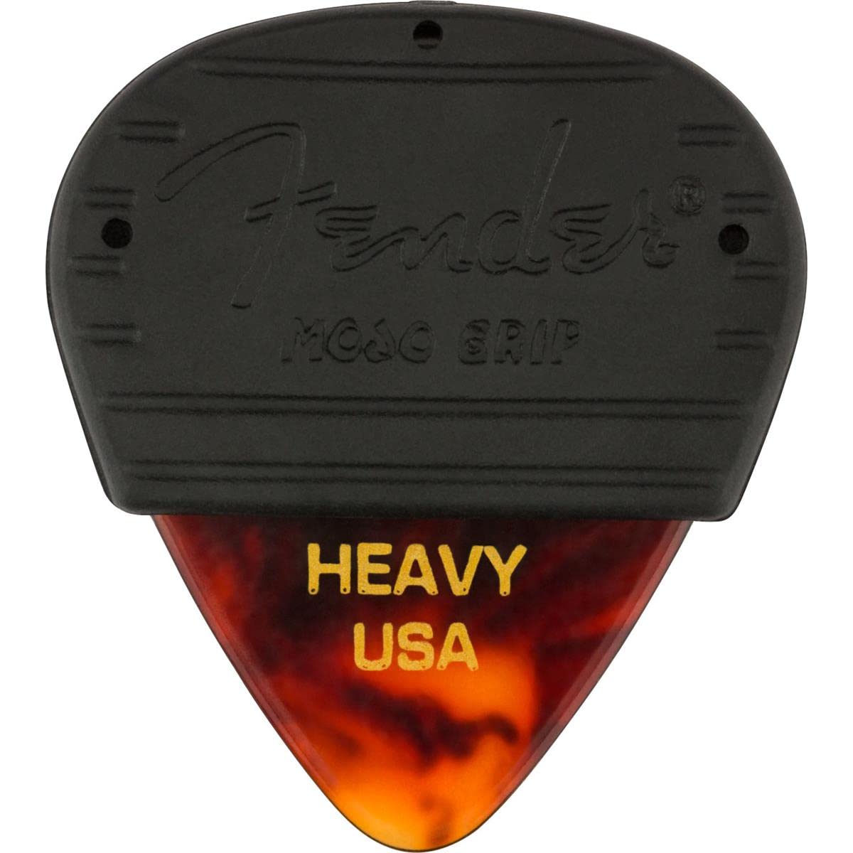 Fender Mojo Grip Guitar Picks 351 Shape, Celluloid, Tortoise Shell, Heavy, 3-Pack