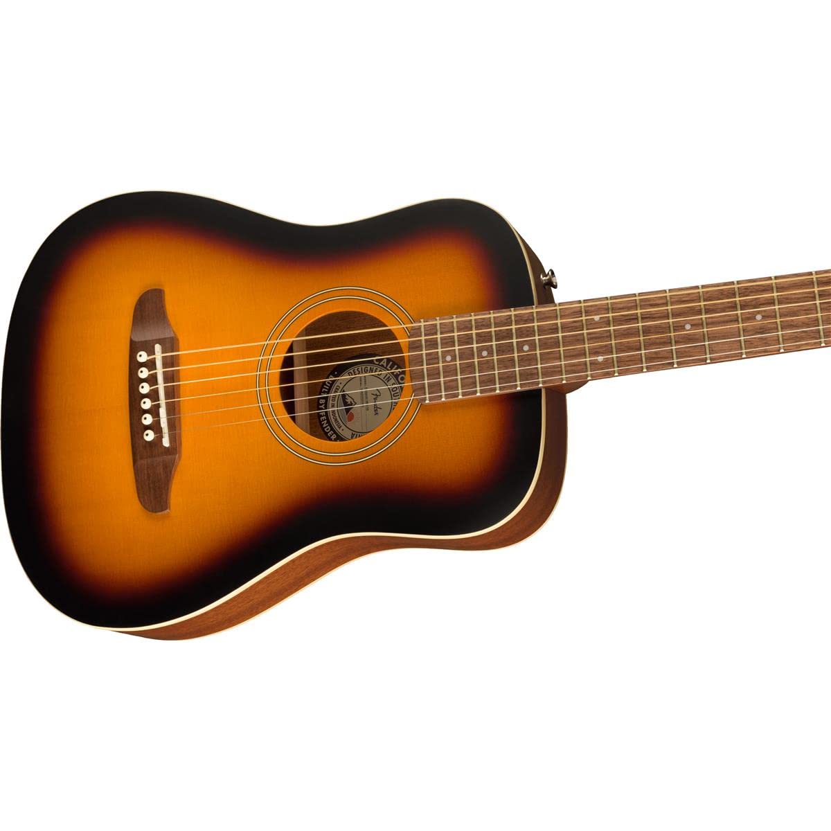 Fender Redondo Mini Acoustic Guitar, with 2-Year Warranty, Sunburst, Maple Fingerboard, with Gig Bag