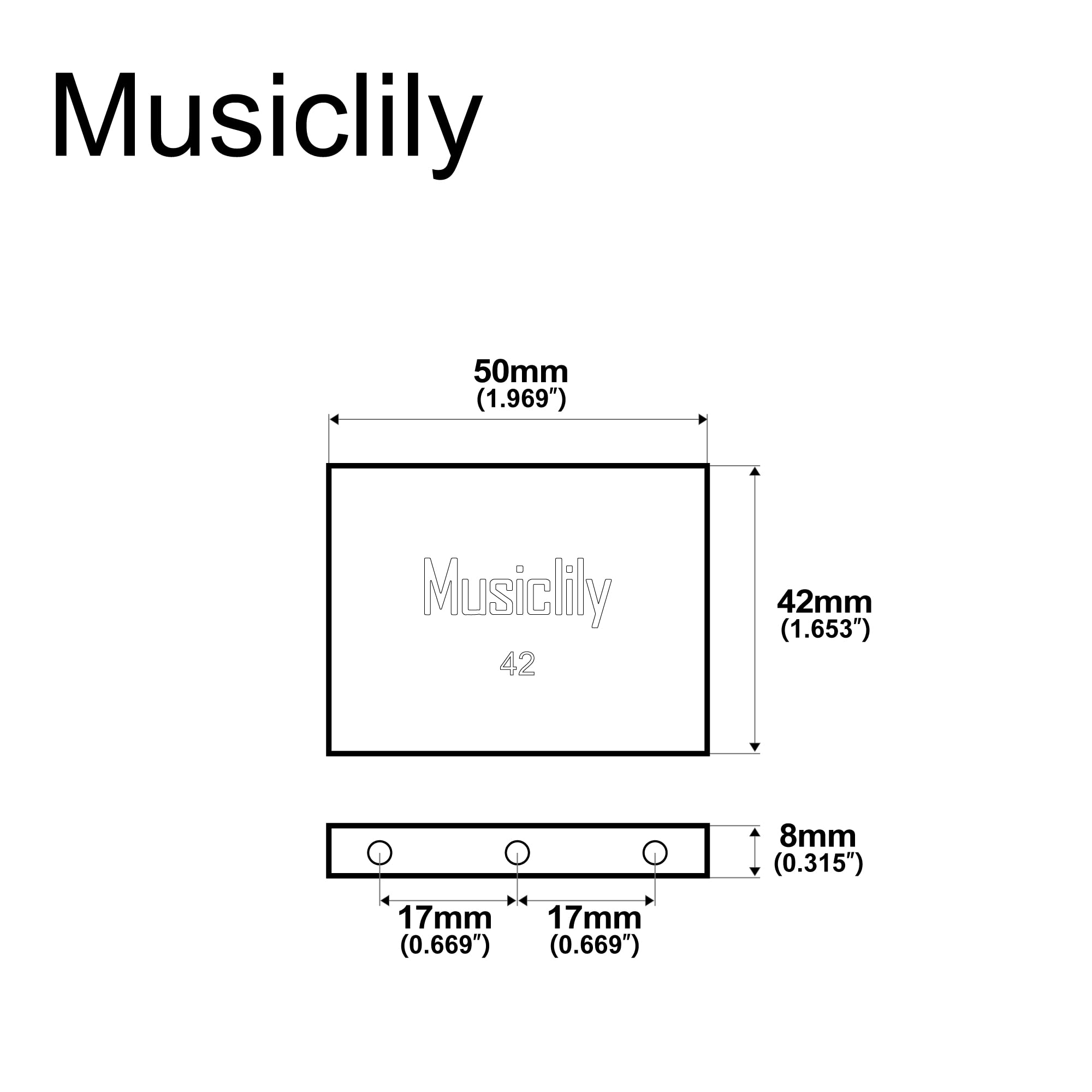Musiclily Ultra 42mm Solid Brass Tremolo Block for Floyd Rose Locking Tremolo Bridge Electric Guitar