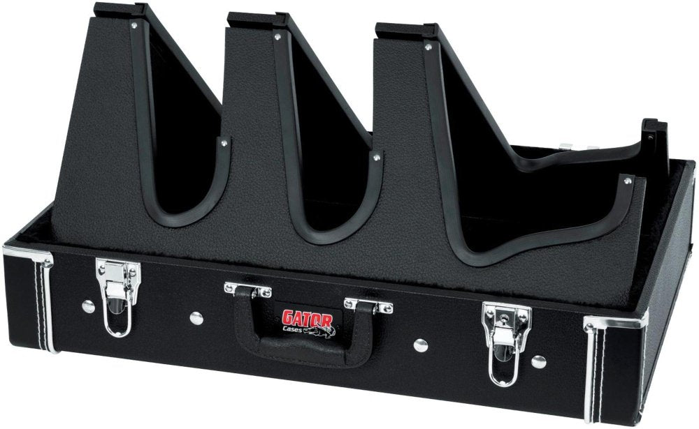 Gator Cases Gig Box Jr. Pedal Board with Built in 3x Guitar Stand and G-BUS Multi Output Power Supply | Fits Most Electric and A