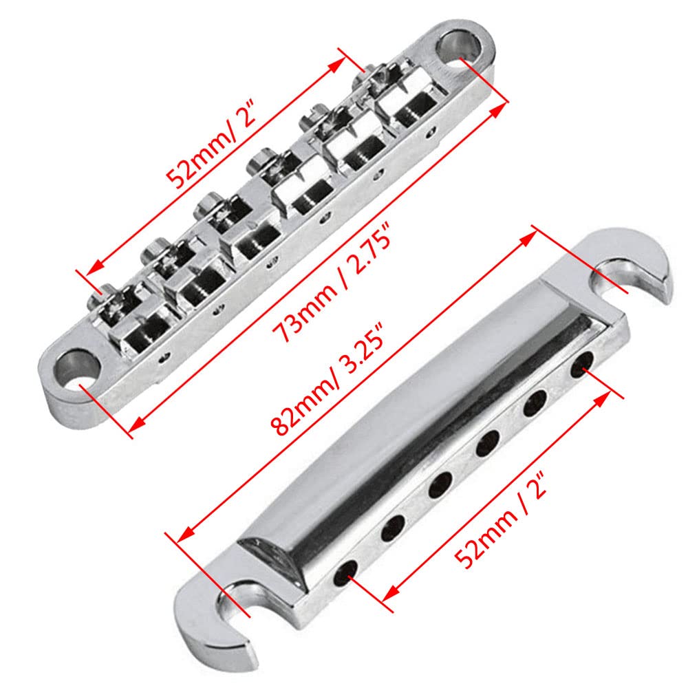 Electric Guitar Tune-o-Matic Tailpiece Bridge Set w/Studs Mounting Accessories Fit For Epiphone Les Paul Replacement Parts