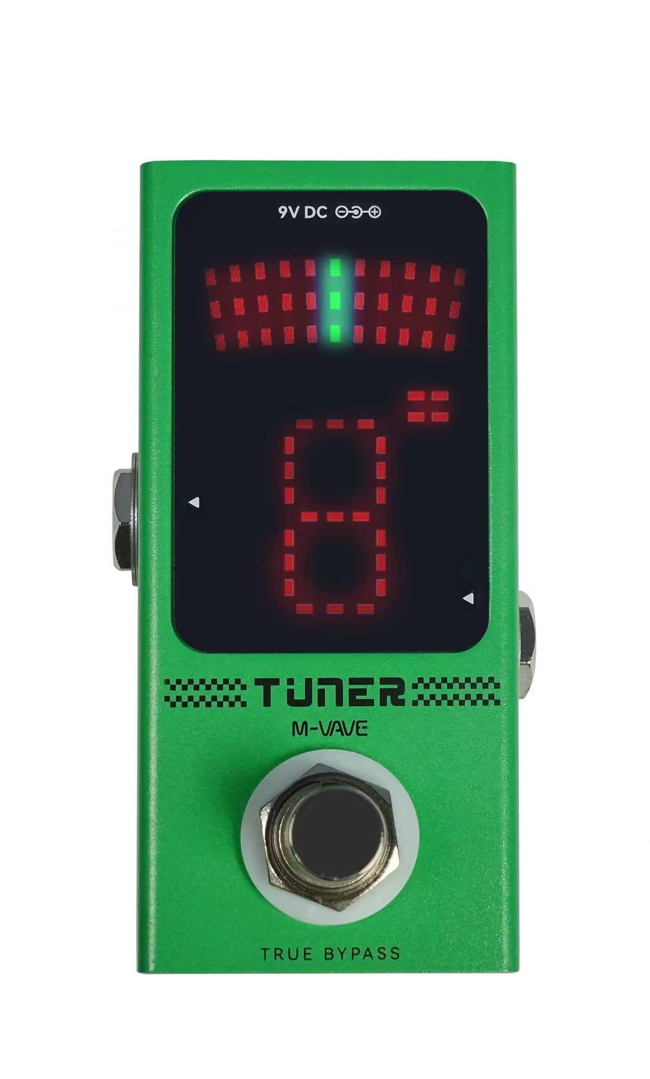 High-Precision Chromatic Guitar Tuner Pedal - Compact Metal True Bypass Stompbox with LED Display for Bass, 12-String Guitar & I