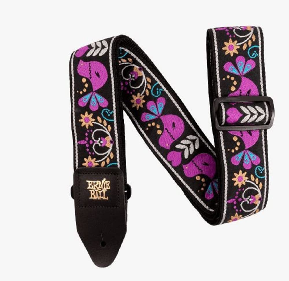 Ernie Ball Jacquard Guitar Strap, Purple Bird Lupin (P05331)