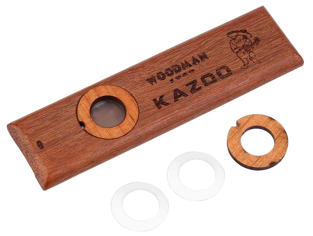 Amicisound Kazoo Wooden Musical Wind Instrument Wood Harmonica For Music Lovers With Metal Carrying Case