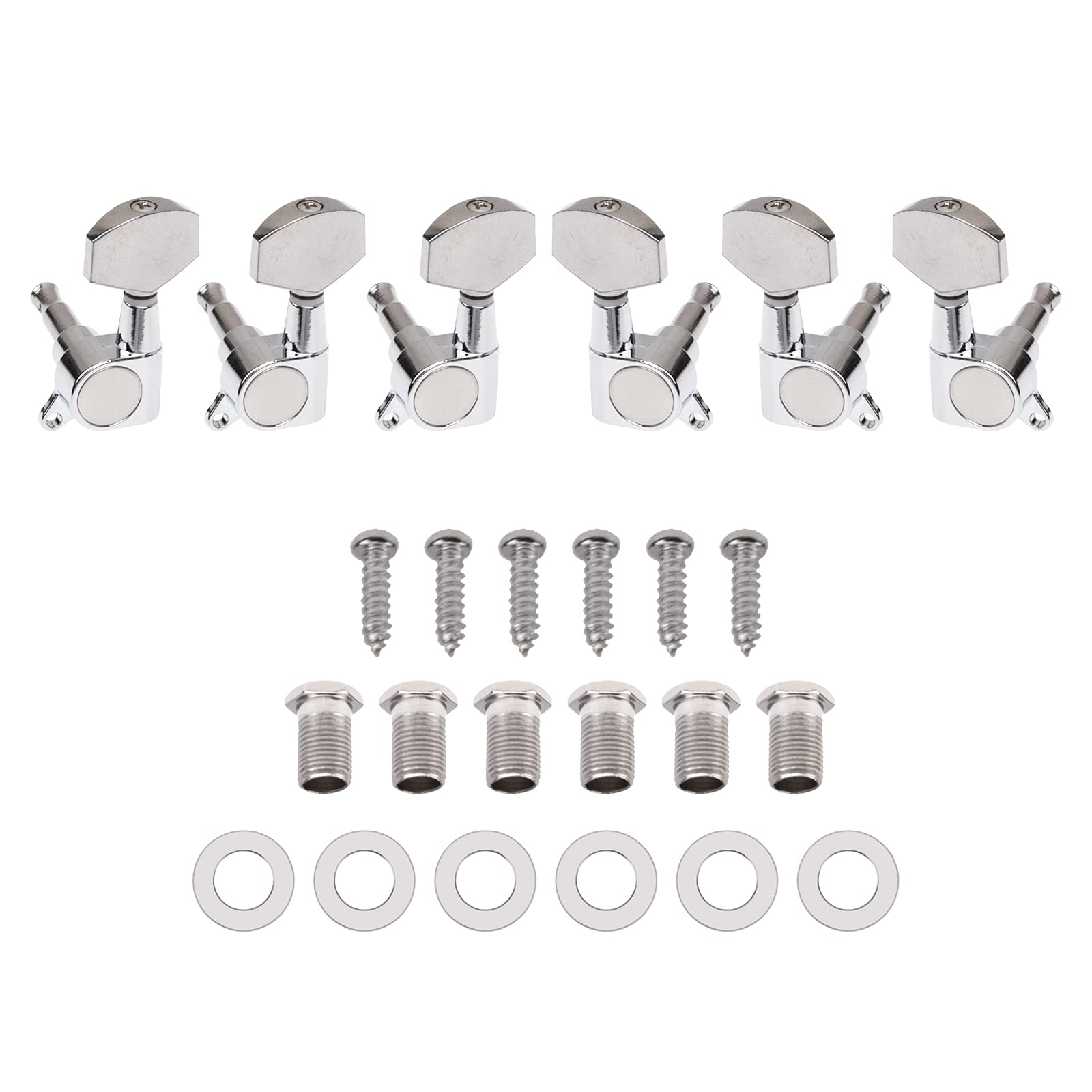 6Pcs Yootones Sealed String Tuning Pegs Keys Machines Heads Tuners 3L3R Compatible with Electric Guitar Acoustic Guitar Parts Re