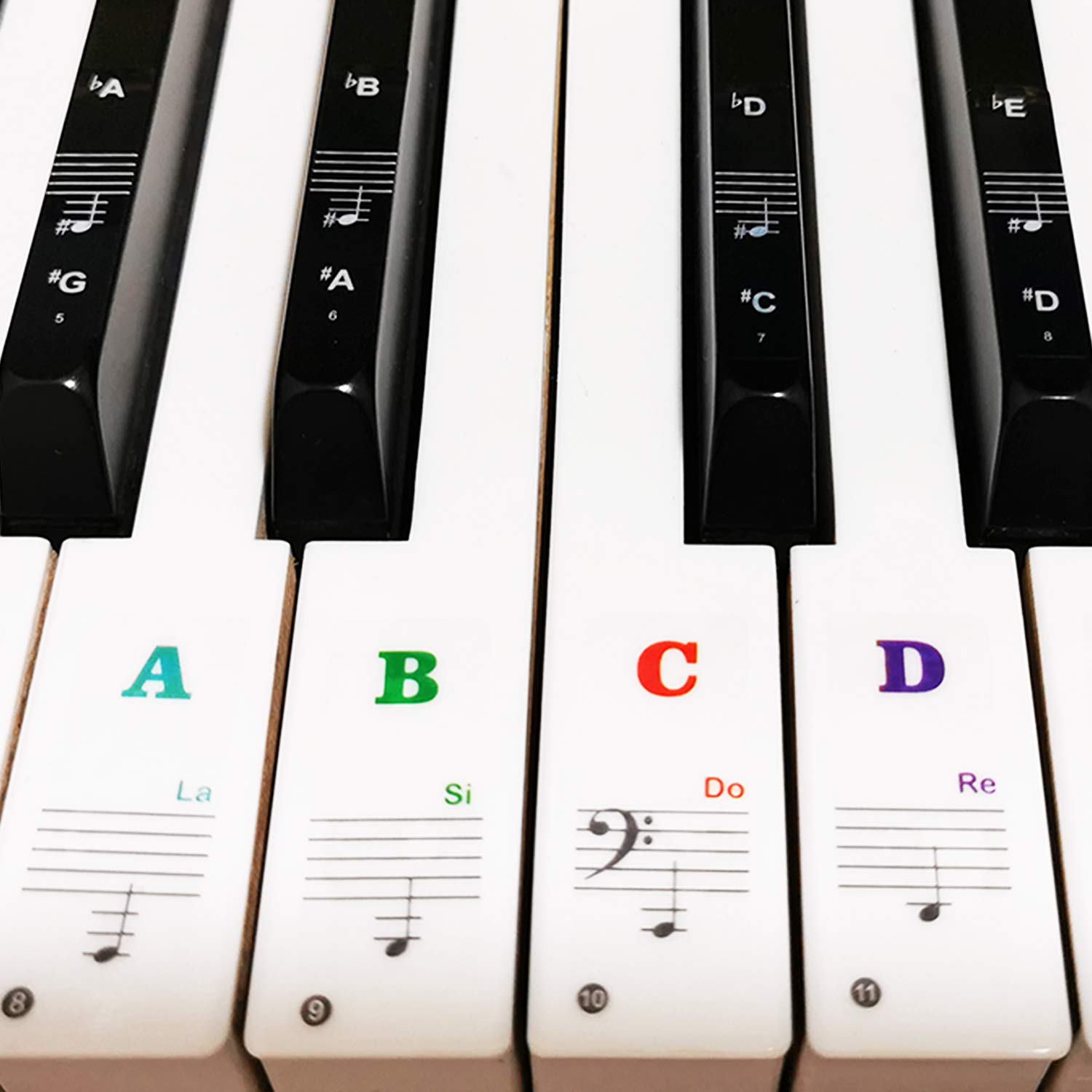 Piano Keyboard Stickers for 88/61/54/49/37 Key, Bold Large Letter Piano Stickers for Learning, Removable Piano Keyboard Letters,
