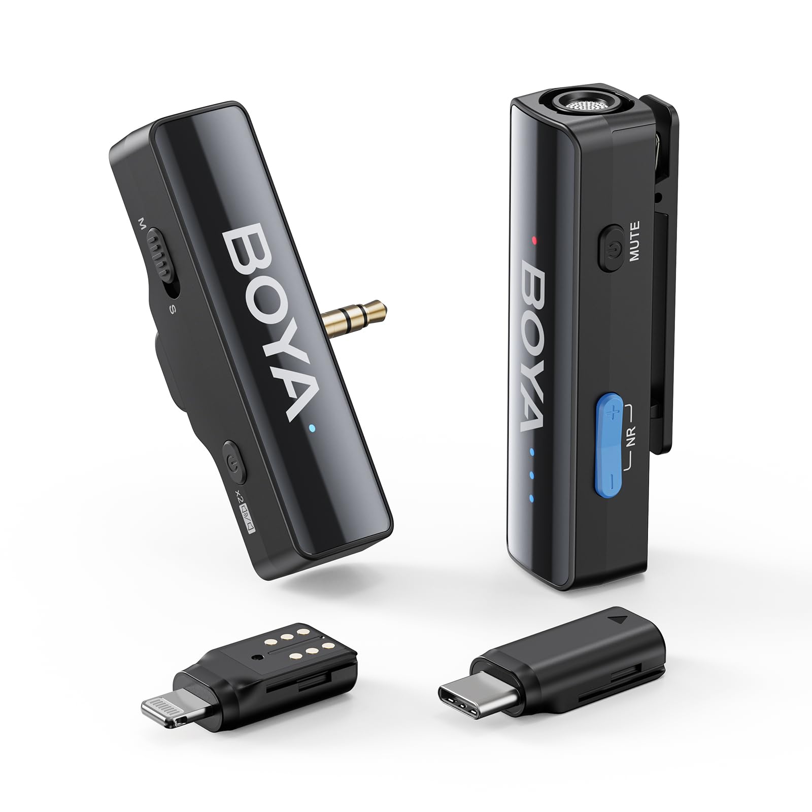 BOYA BOYALINK 2 A1 (1TX+3RX Adapter) Wireless Lavalier Microphone for iPhone Camera Android, Clip on Mic, 48 KHz 24 Bit, 6mm Mic