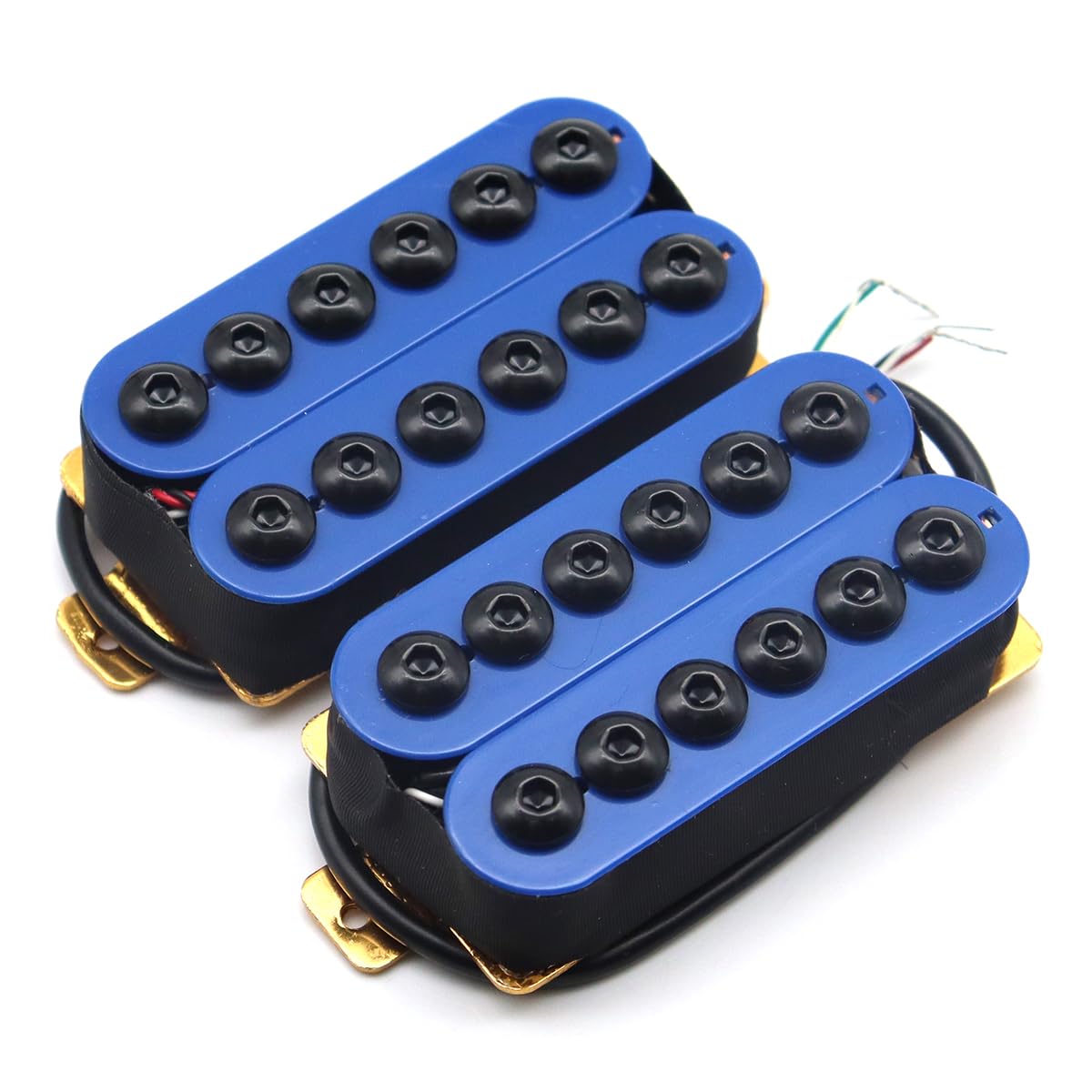 High Output Invader Style Guitar Humbucker Pickups Ceramic Magnet Neck And Bridge Pickups For Electric Guitar Parts (Blue)