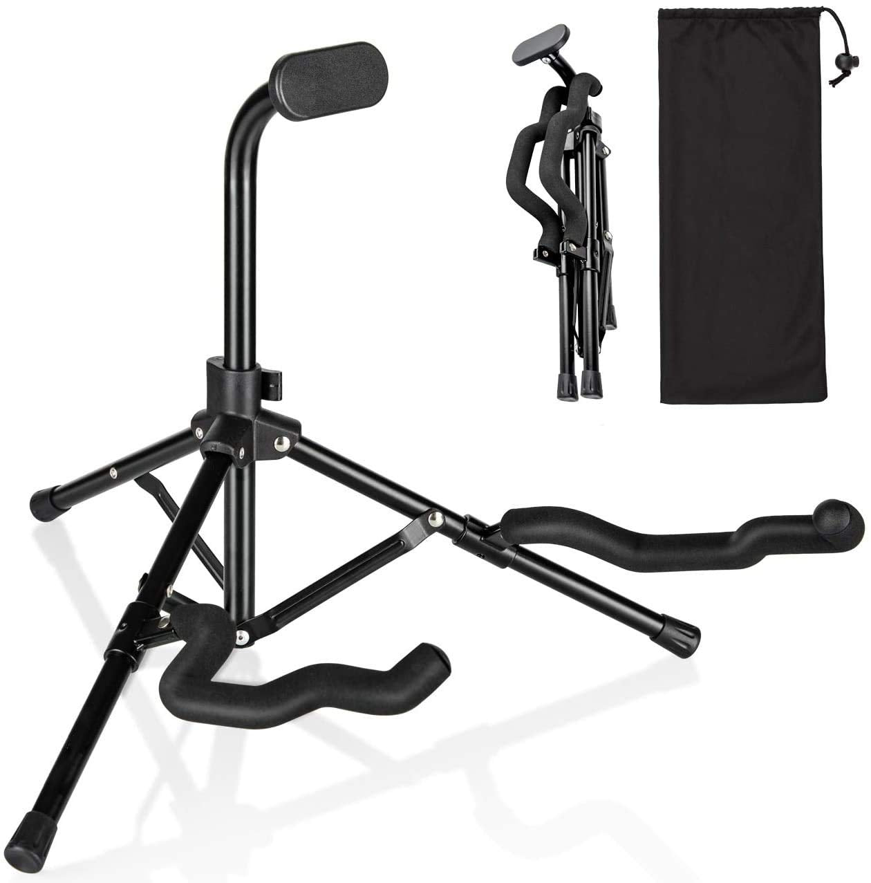 Kadence Guitar Stand Folding, Tripod, Metal Universal for Acoustic guitar, Electric Guitars, Ukulele, Violin, Banjo and Mandolin