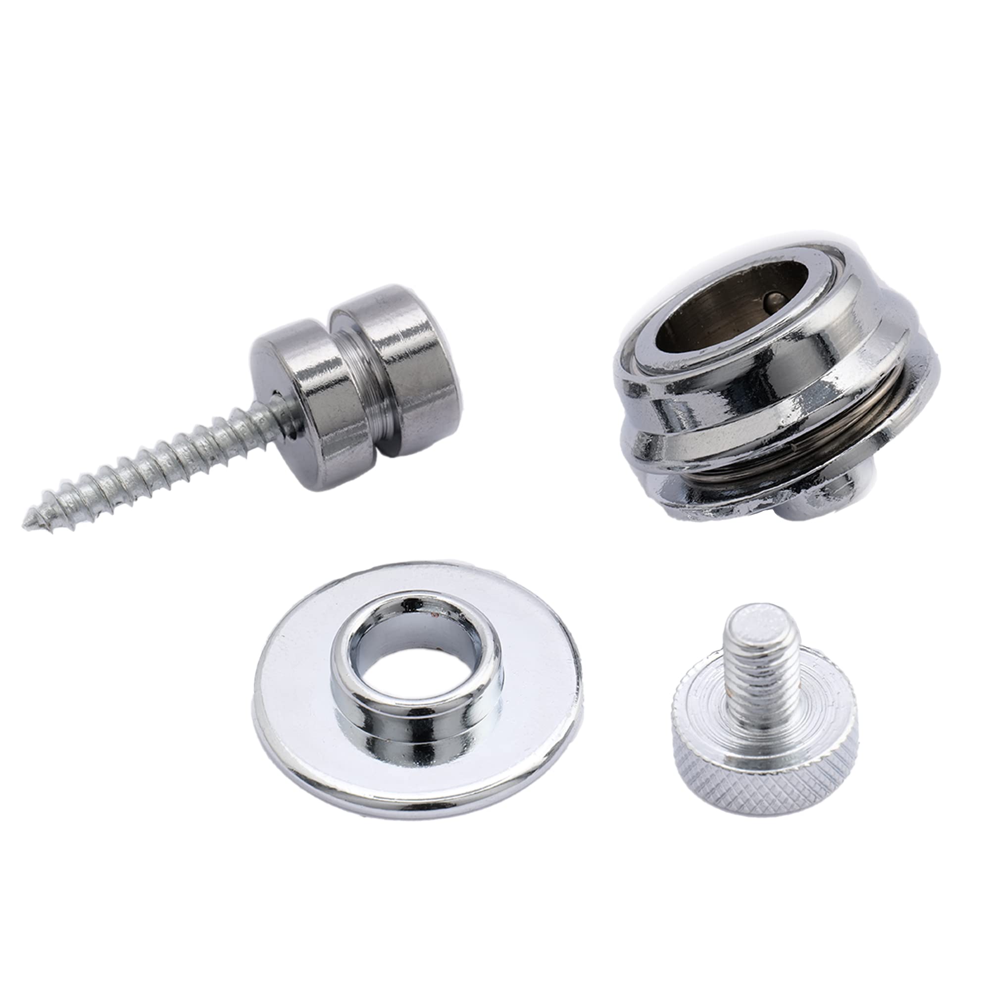 Musiclily Big Flated Head Guitar Bass Security Strap Locks Systems Buttons for Fender Strat Tele Electric Acoustic Guitar Bass P