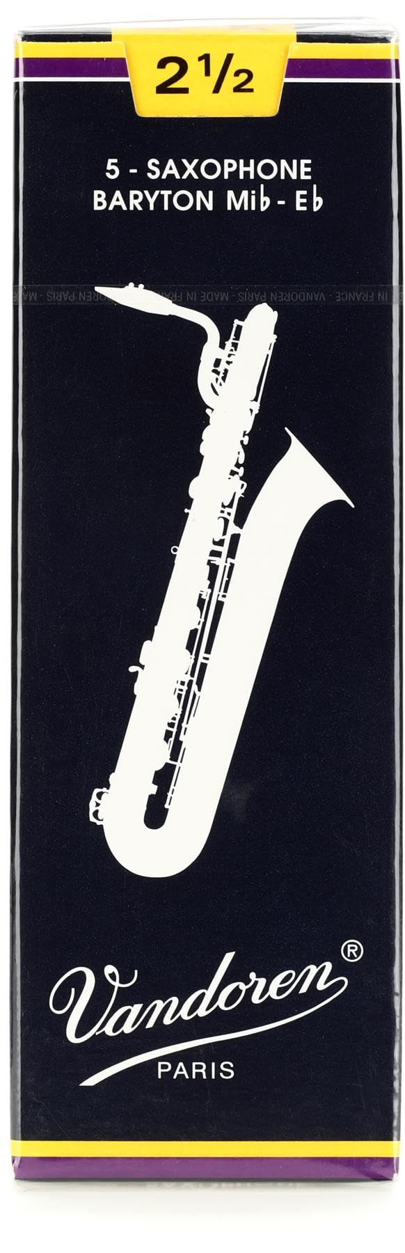 Vandoren SR2425 Bari Sax Traditional Reeds Strength 2.5; Box of 5