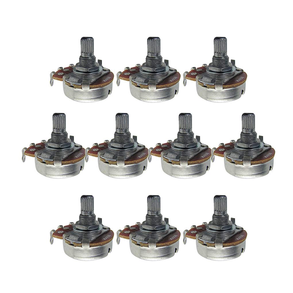 IKN 10pcs Full Size Guitar Tone Pot B500K Linear Taper Potentiometer with Bayonet
