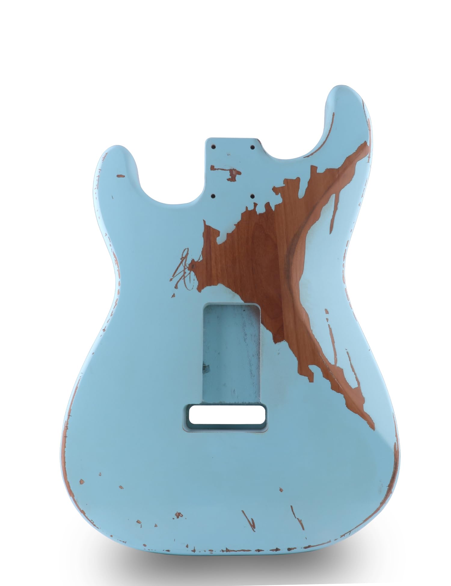 Sunsmile Relic Electric Guitar Body Nitro Top Alder Wood ST Style DIY Guitar Body S-S-S Sonic Blue.