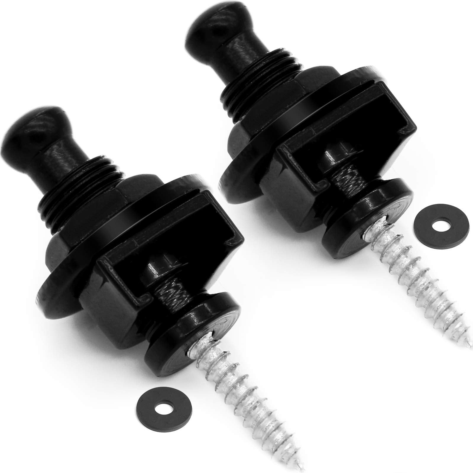 Guitar Strap Locks, Anwenk Premium Guitar Straplocks Quick Release Security Strap Locks Strap Retainer System,Black (Pack Of 2/