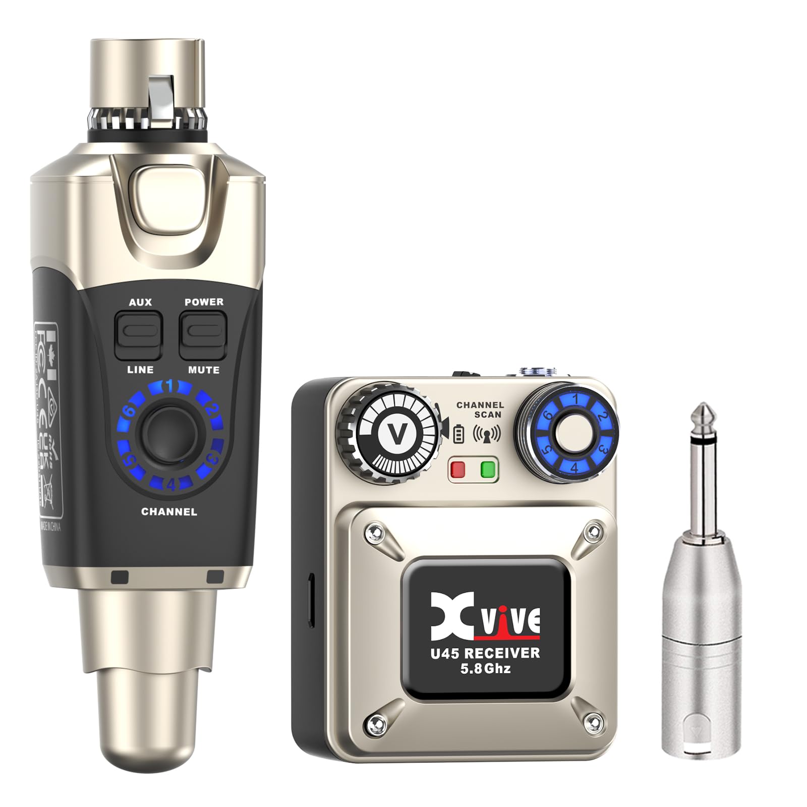 Xvive U45 Wireless in-Ear Monitor System with 5.8GHz Transmitter and Receiver