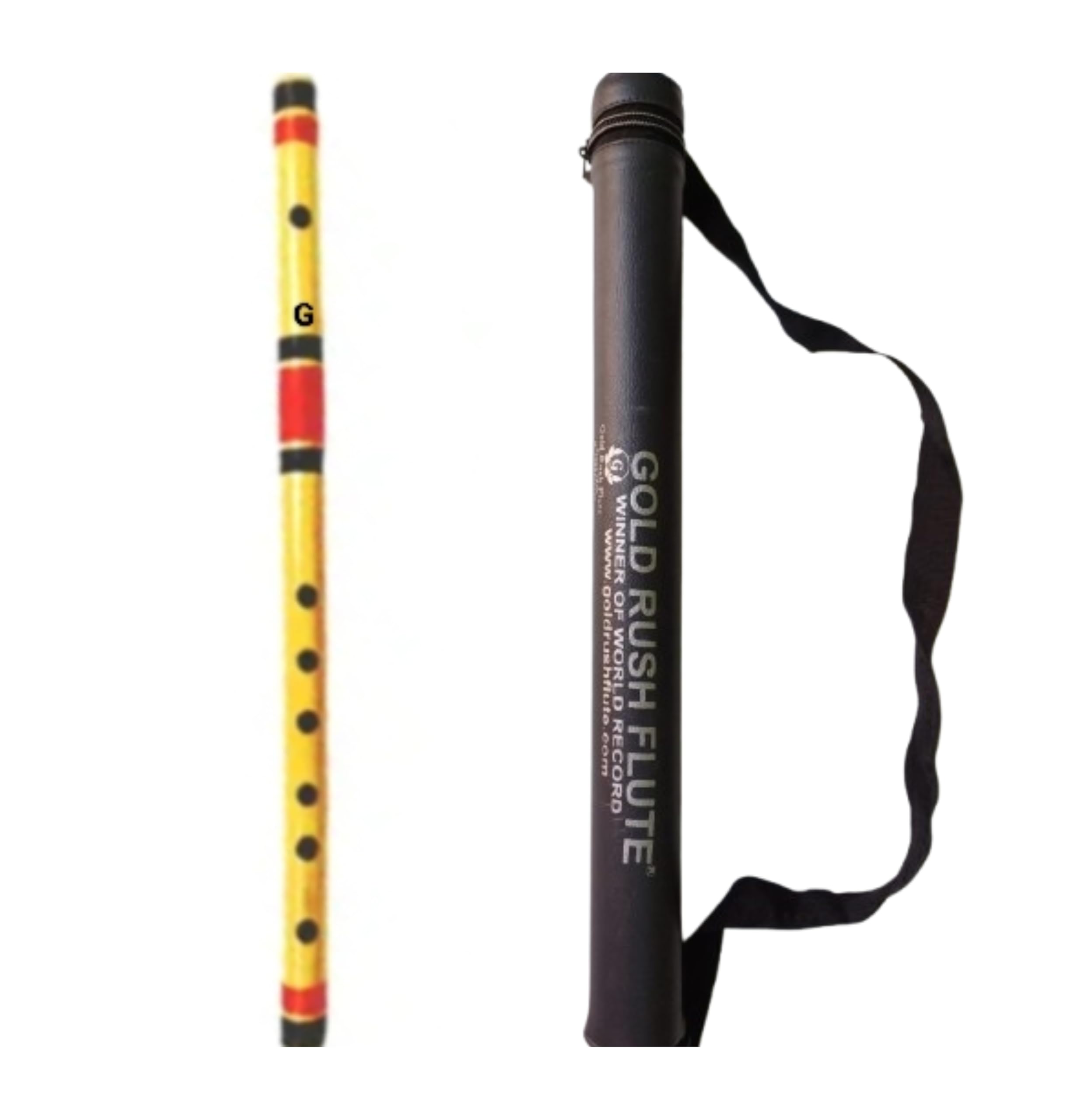 Gold Rush Flute G Scale Middle Size Bamboo Flute Size 17 Inch & 45 Cm Length 6 Holes With Carry Bag This Flute Special For Begin