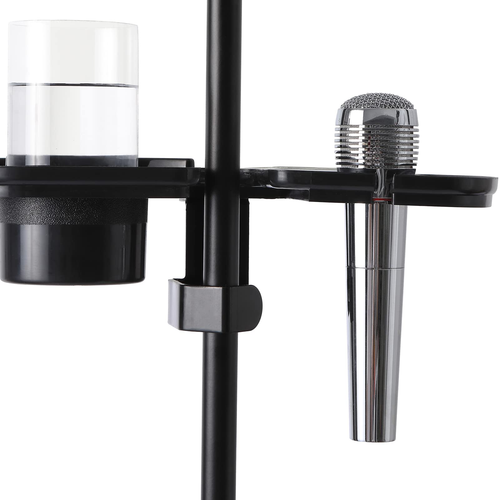 Auhafaly Plastic Microphone Stand Tray Stage Concert Performance Vocal Guitar Accessory with Drink Holder and Microphone Holder