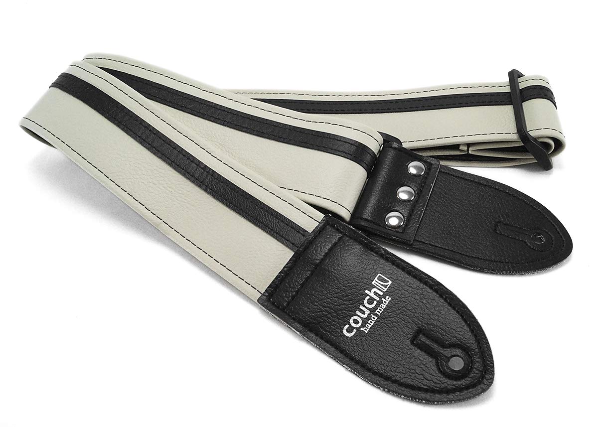 Racer X Guitar Strap Made In Usa By Couch Guitar Straps (White & Black)
