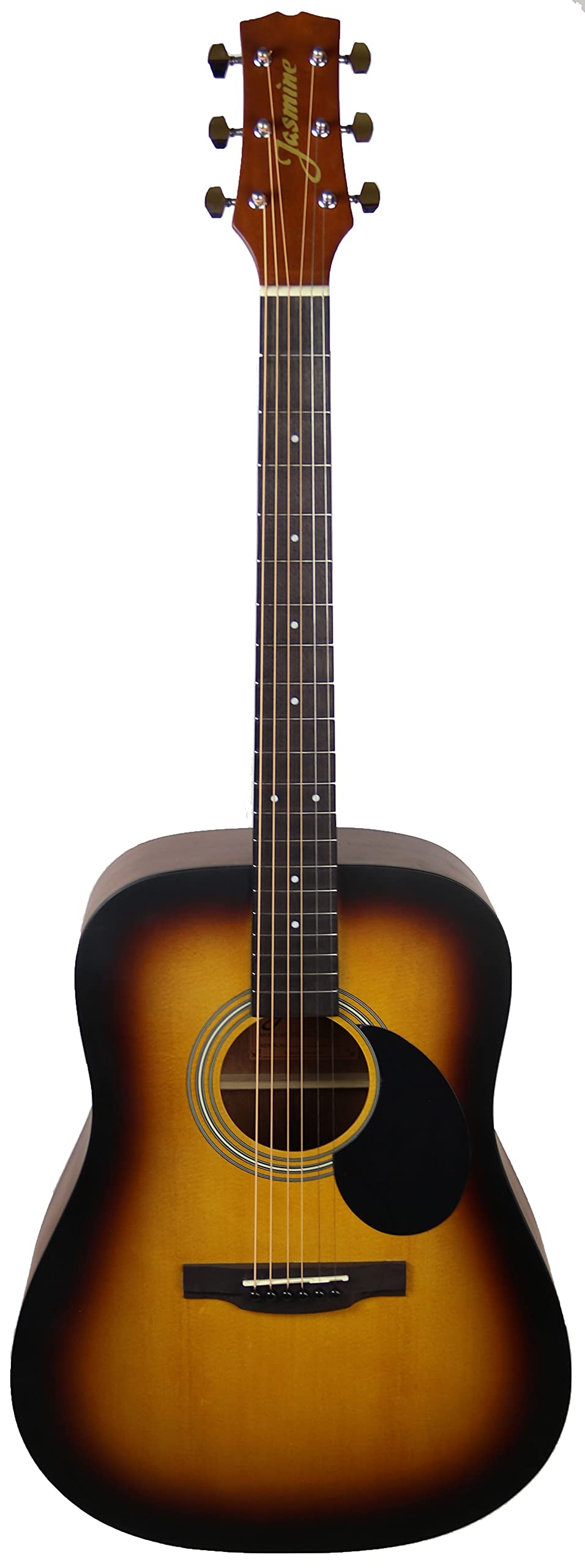 Jasmine S35 Acoustic Guitar - Matte Sunburst Bundle with Gig Bag, Strings, Tuner, Strap, Picks, Instructional Book, DVD, and Aus