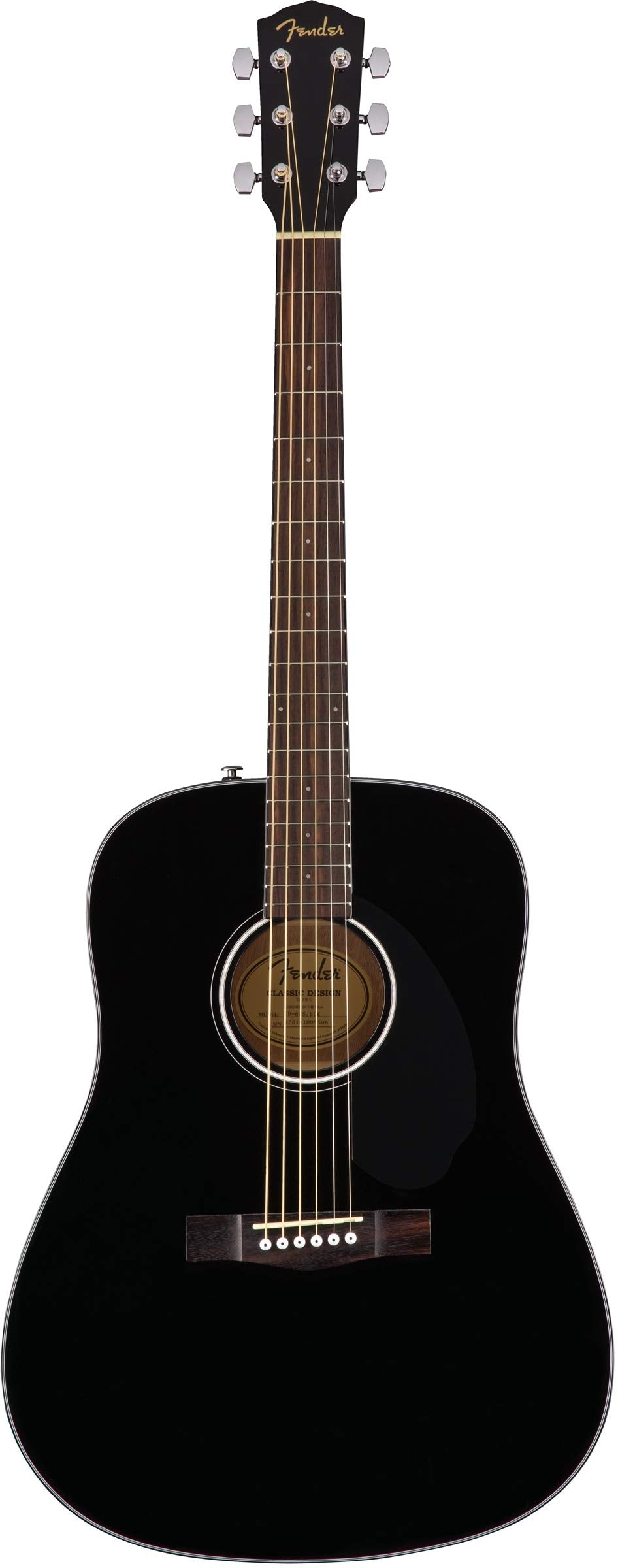 Fender CD-60S Solid Top Dreadnought Acoustic Guitar - Black Bundle with Hard Case, Tuner, Strap, Strings, Picks, and Austin Baza
