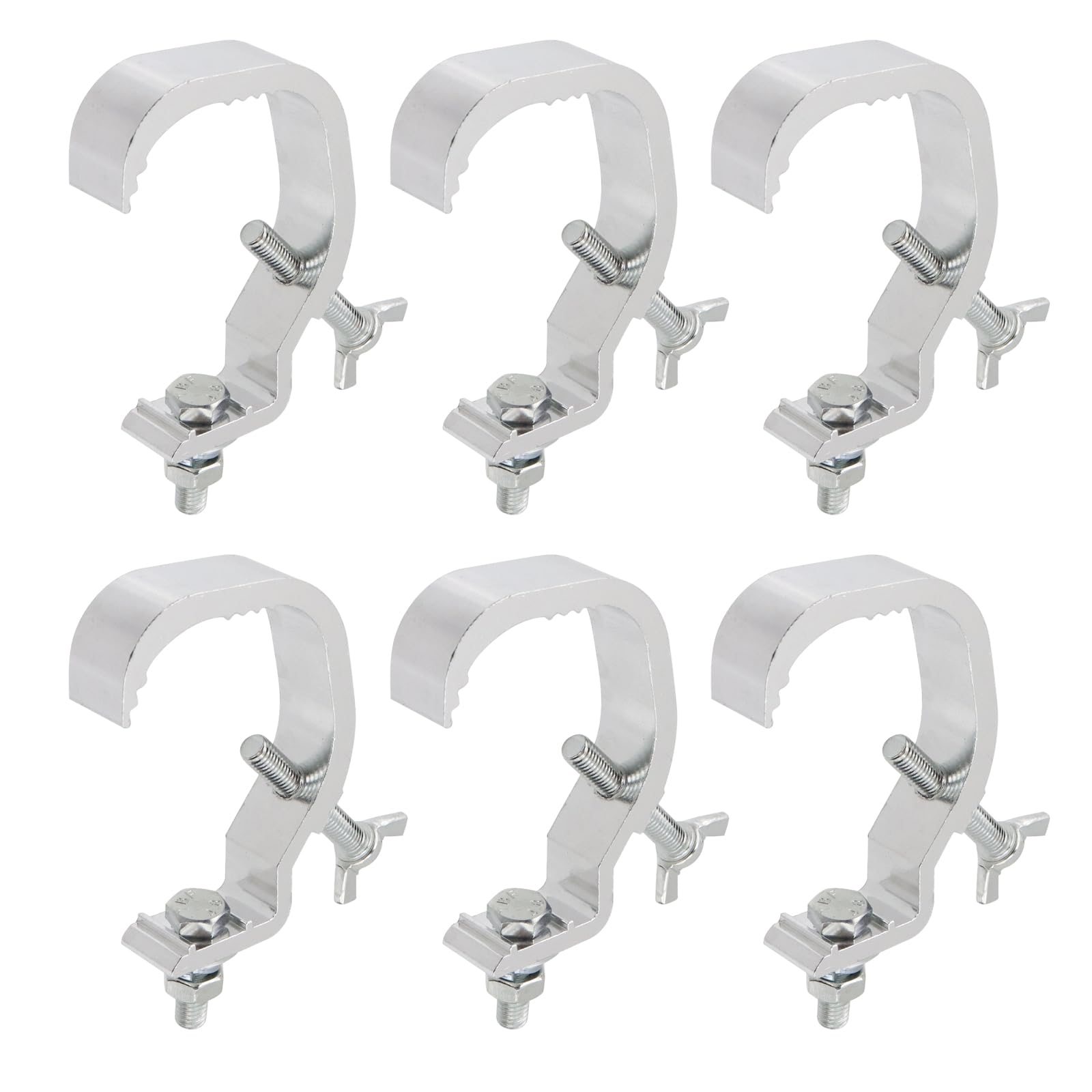 Oedema 6 Pcs Stage Light Clamp Hook Alloy Heavy Duty Truss C Clamp Fit for 30-52mm (1.18-2.05) OD Tube/Pipe for Moving Head Stag