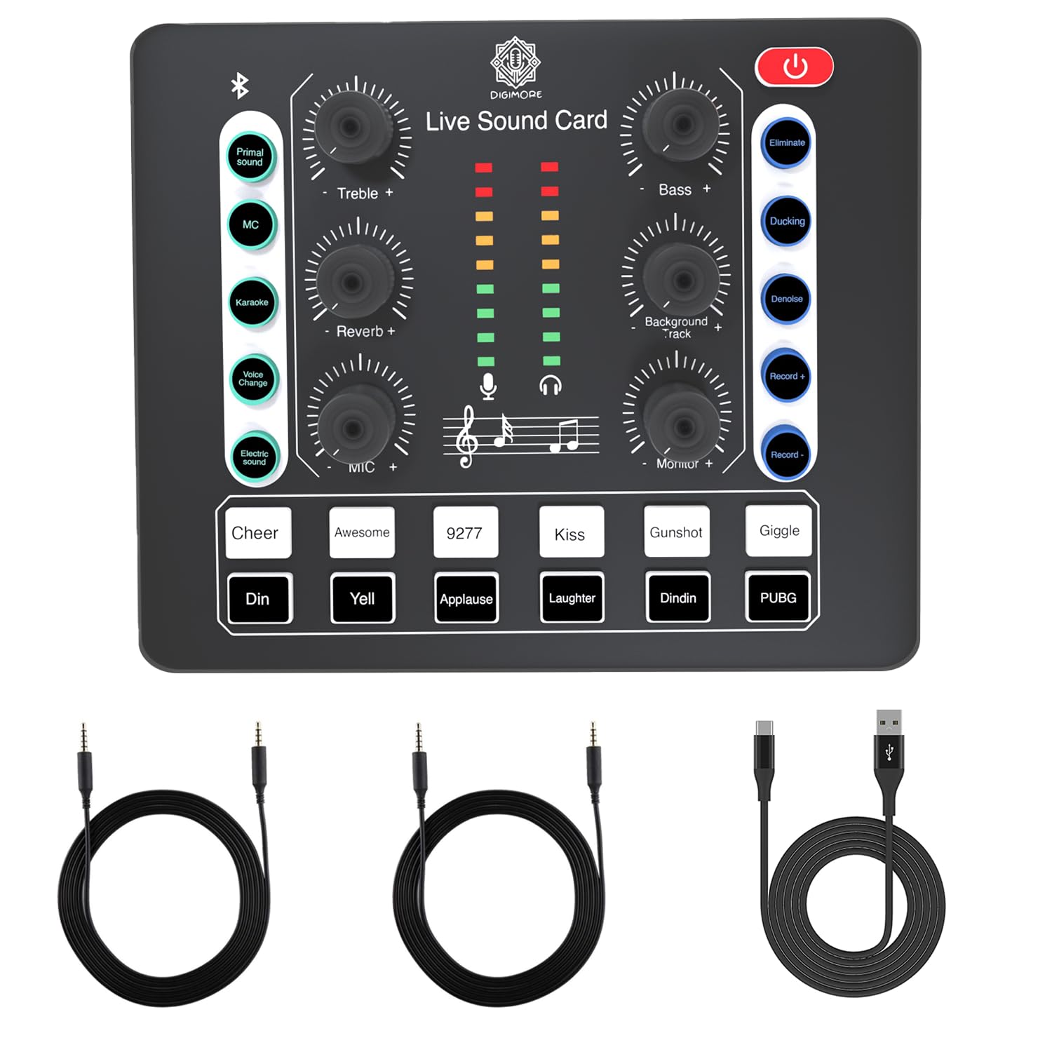 Digimore Audio Mixer | Live Sound Card | Audio Interface With Dj Mixer Effects And Voice Changer, Podcast Production Studio Equi