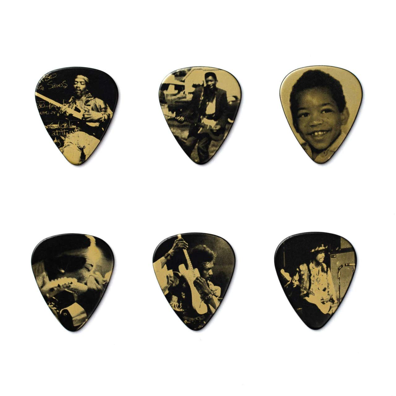 Jim Dunlop JHPT10H Jimi Hendrix West Coast Seattle Boy Pick Tin, Assorted, Heavy, 6 Picks/Tin
