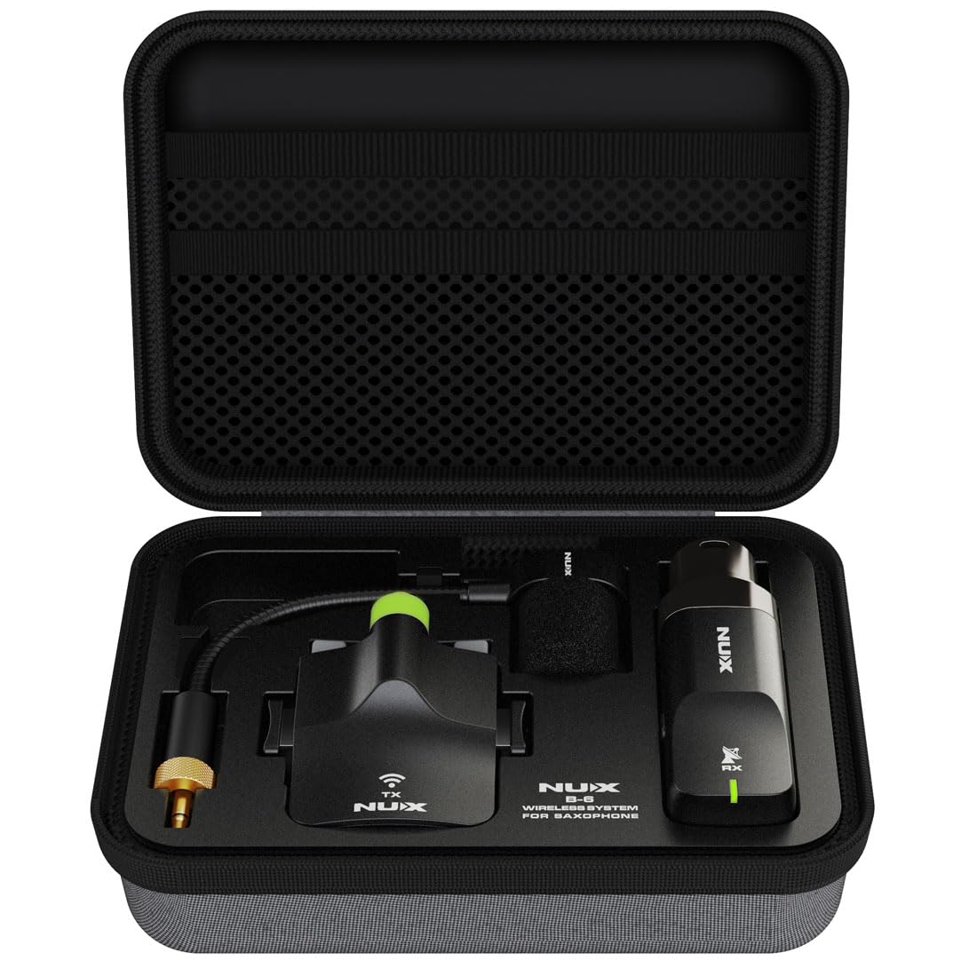 NUX B-6 Saxophone Wireless System with Charging Case,Operation Range of 20 Meters,High-Resolution 24- bit/44.1kHz Audio,2.4GHz W