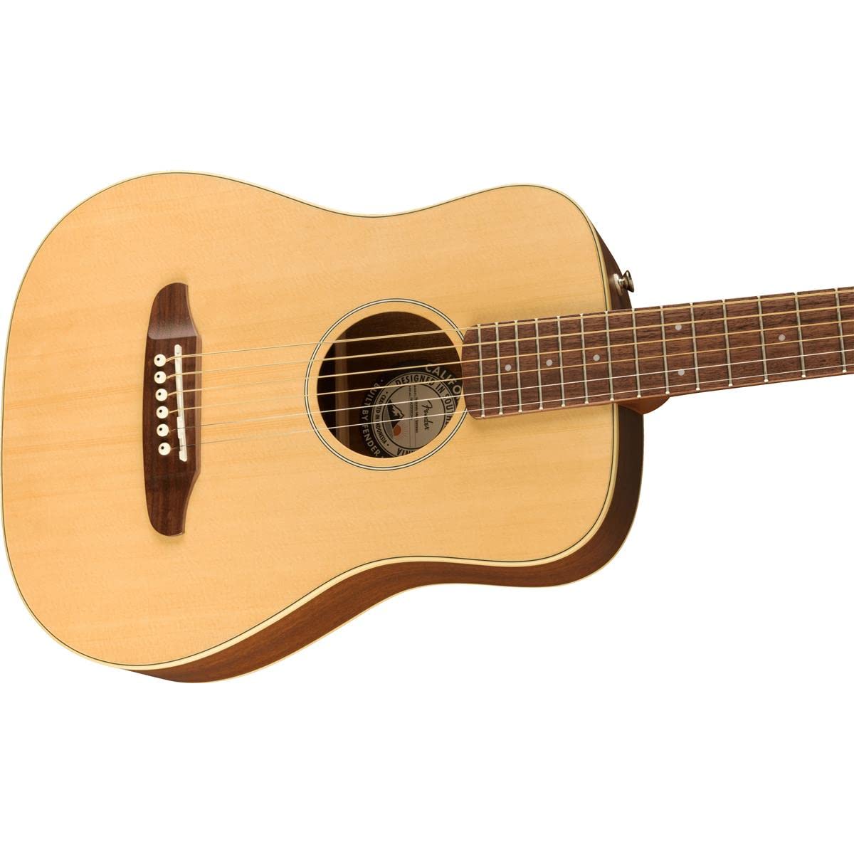 Fender Redondo Mini Acoustic Guitar, with 2-Year Warranty, Natural, Rosewood Fingerboard, with Gig Bag