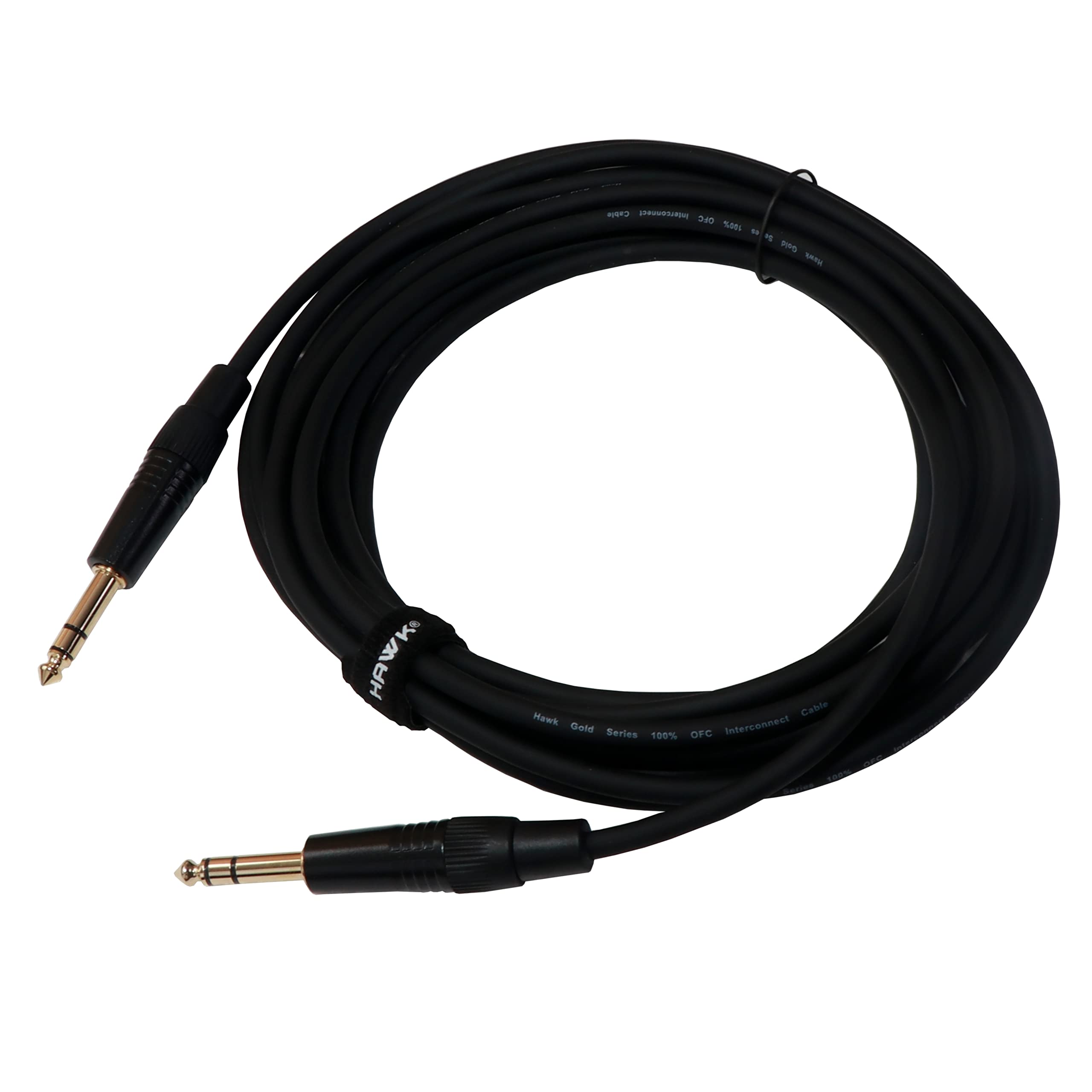 Hawk Proaudio Smsg016 Monitor Gold Series Interconnect Cable With Tie, 0.63 Cm (1/4 Inches) - 5 Meter Black