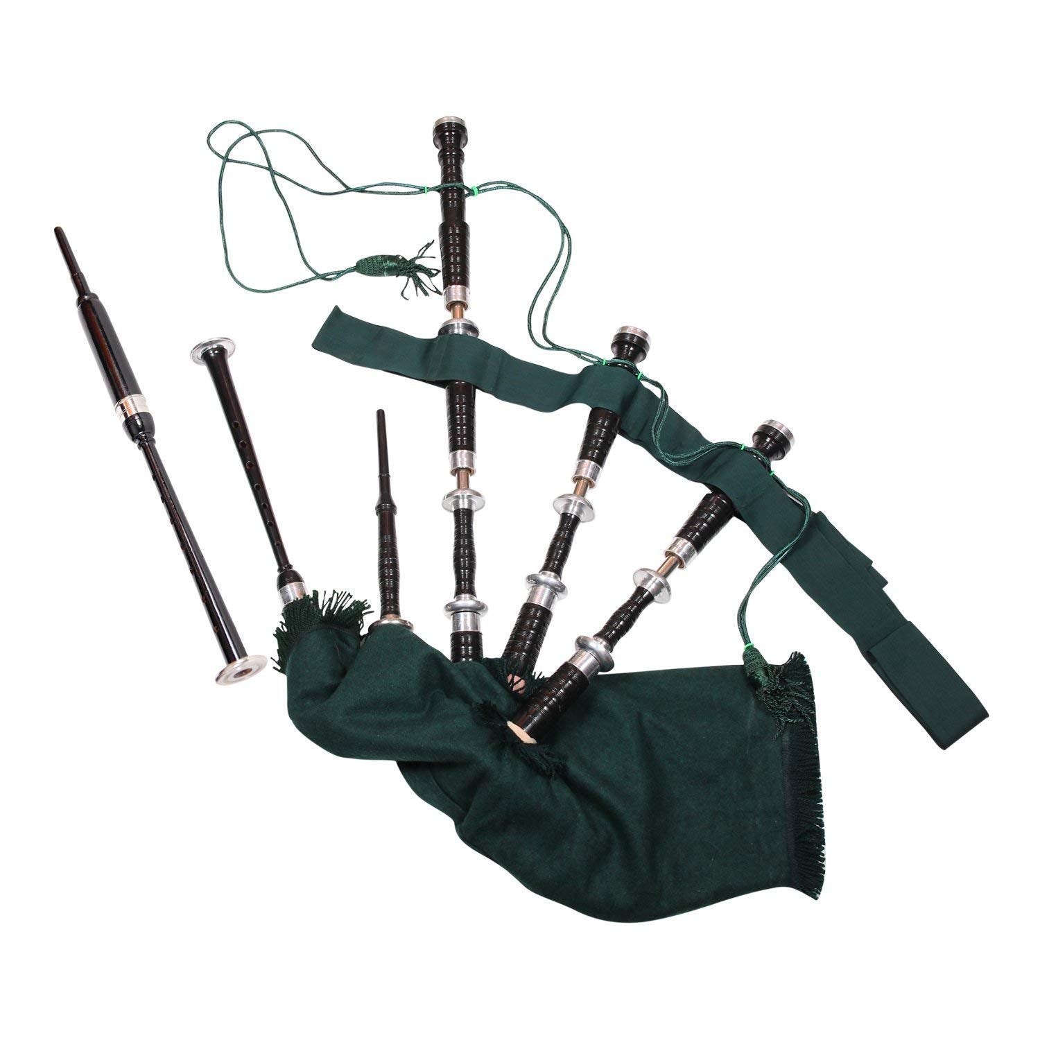 Sm Sai Musicals (Army) Wood Bag Pipe Black And Green