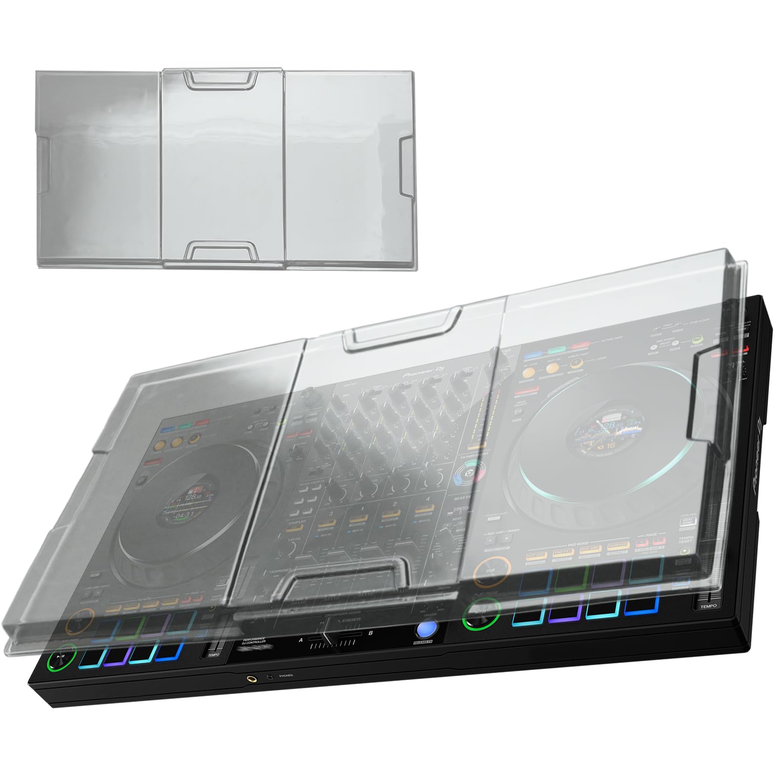 MiKiJoy4U Polycarbonate Dust Cover for Pioneer DJ DDJ-FLX10, Transparent PC Hard Shell DJ Equipment Protective Cover, Dustproof 