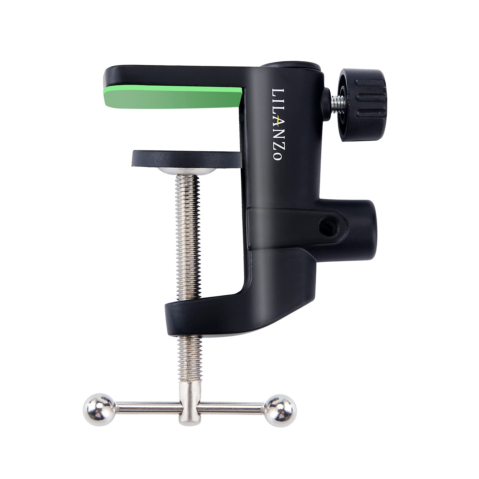2-In-1 Table Mount Clamp, Lilanzo Heavy-Duty Metal Mic Clamp Holder For Microphone Suspension Boom Scissor Arm Stand Holder & Ov