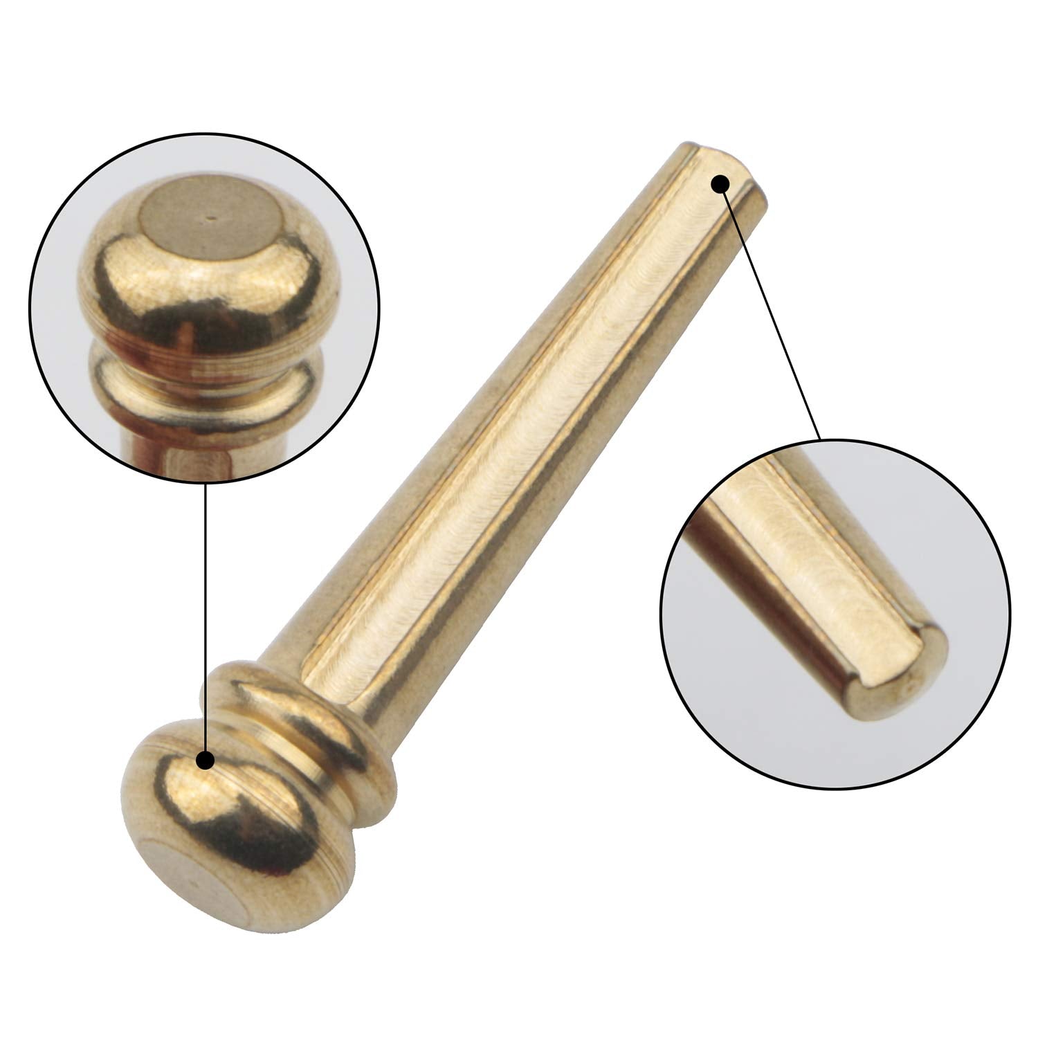 Swhmc 6pcs Brass Guitar Bridge pegs String Pegs Gold Guitar Endpins