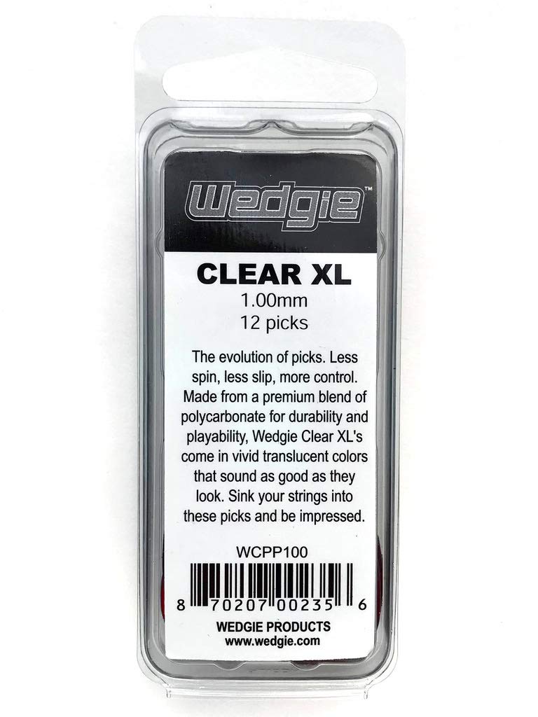 Wedgie WCPP100 1.00mm Wedgie Clear Pick 12 Pack, Red