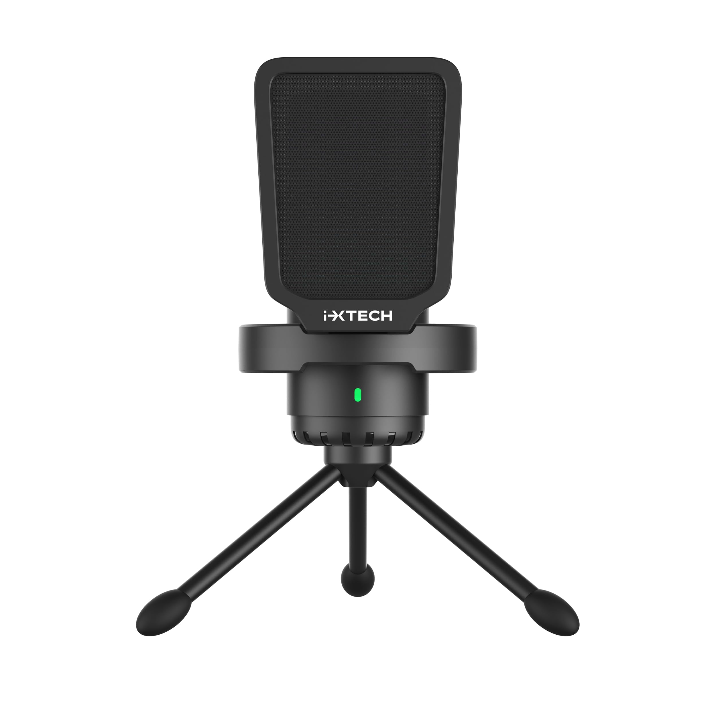 IXTECH USB Gaming Microphone for PC, RGB Condenser Microphone with Tripod Stand, Pop Filter, Rotate Gain Button, and Quick Mute,