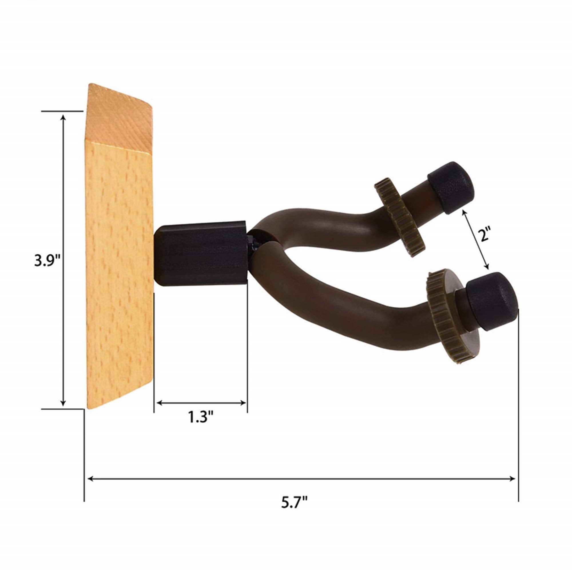 CC CAIHONG Guitar Hanger Wall Mount 6 Pack, Hardwood Guitar Wall Hangers Hooks Holder Stand Display with Screws - Easy to Instal