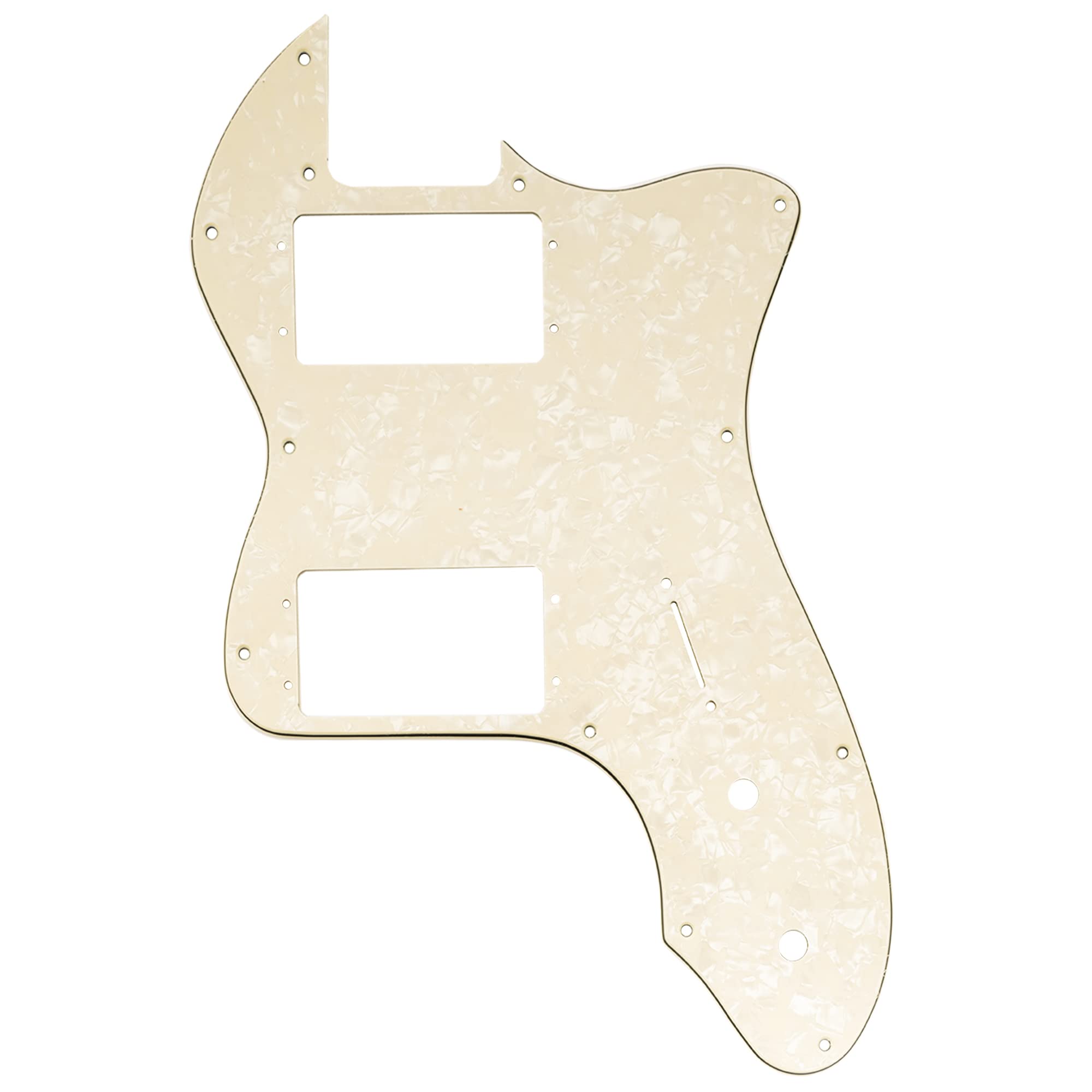 Musiclily Pro 12 Holes Wide Range Hh Guitar Pickguard For Usa/Mexico Fender 72 Tele Thinline Style Electric Guitar, 4Ply Aged Wh
