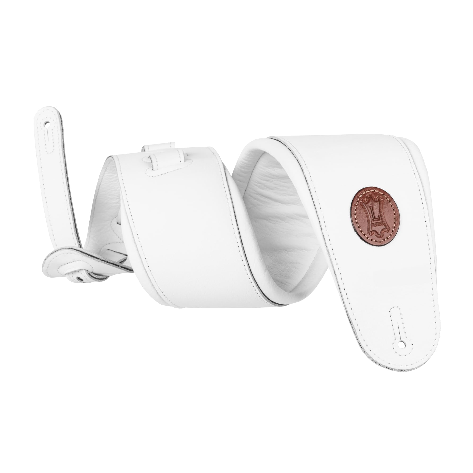 Levys Leathers Signature Legacy Series 4.5 Garment Leather Guitar Strap, White (MSS2-4-WHT)