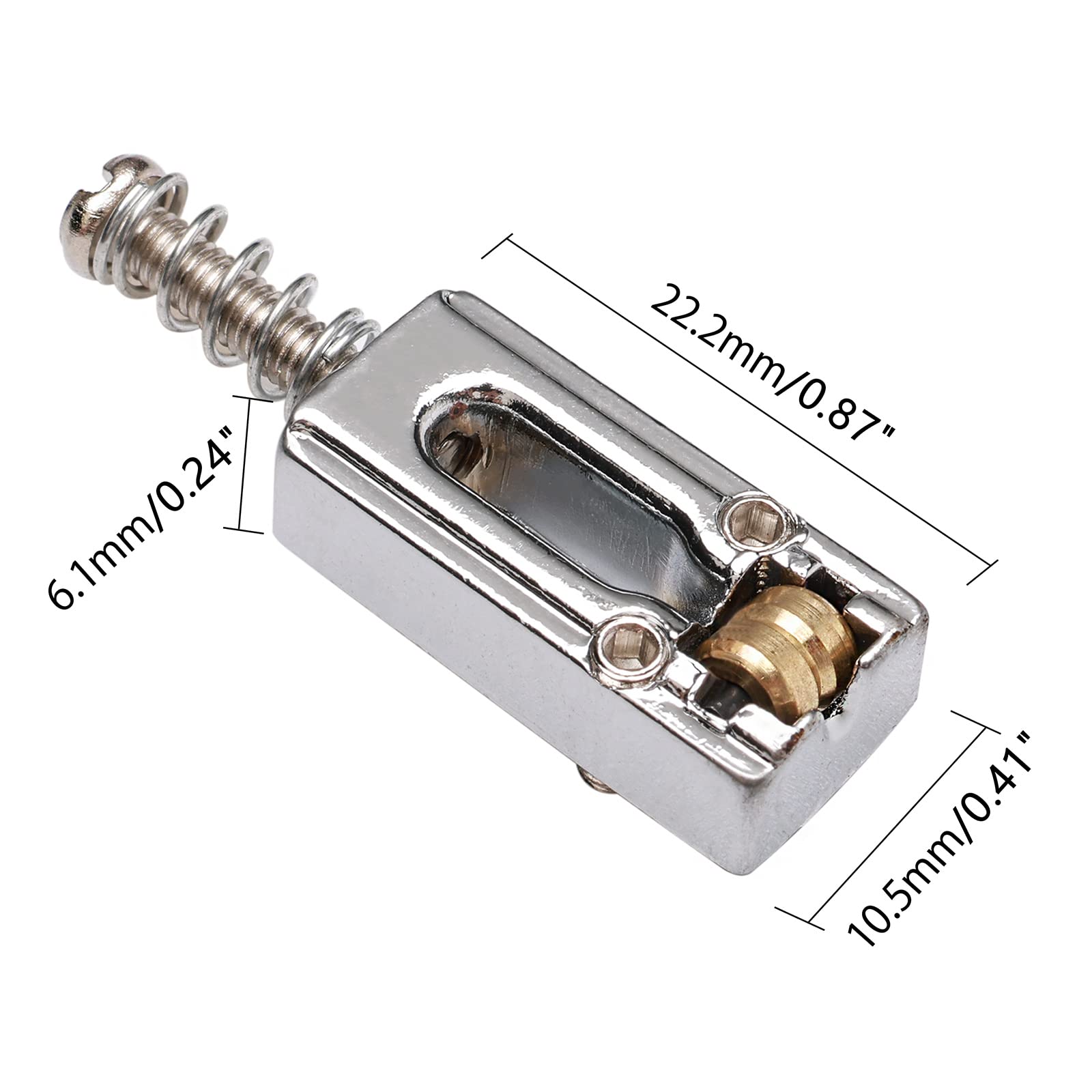 Guitar Bridge Saddle with Screws Wrench for Fender Strat Tele Telecaster Electric Guitar Bridge Replacement Part 6 PCS, Silver