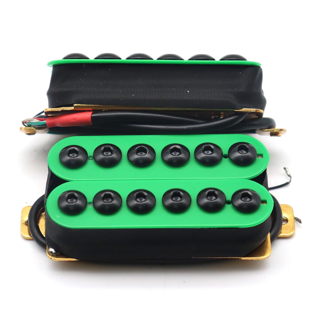 High Output Invader style Guitar Humbucker Pickups Ceramic Magnet Neck and Bridge Pickups For Electric Guitar Parts (Green)