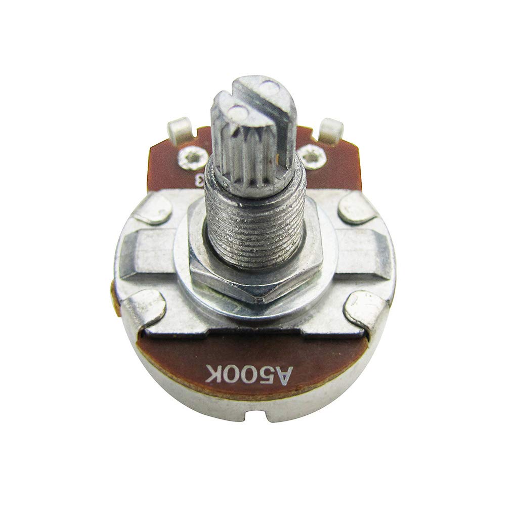FLEOR 4pcs Full Size Guitar Volume Pot 18mm Shaft Audio Taper Potentiometer A500K