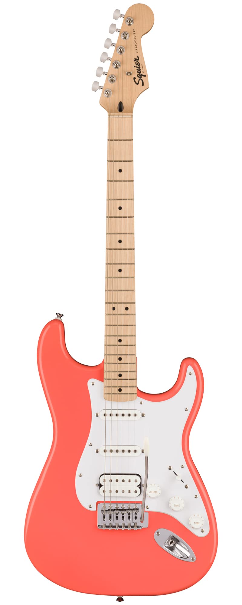 Fender Squier Sonic Stratocaster HSS - Tahititan Coral Bundle with Tuner, Strap, Picks, and Austin Bazaar Guitar DVD
