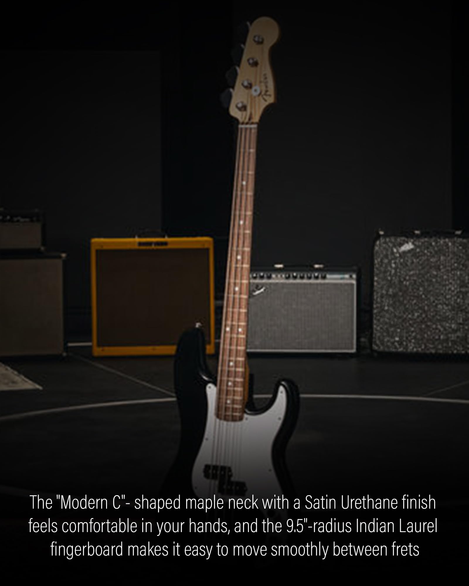 Fender Standard Precision Bass - Black Bundle with Strap, Guitar Cleaning Kit, and Austin Bazaar Instructional Video