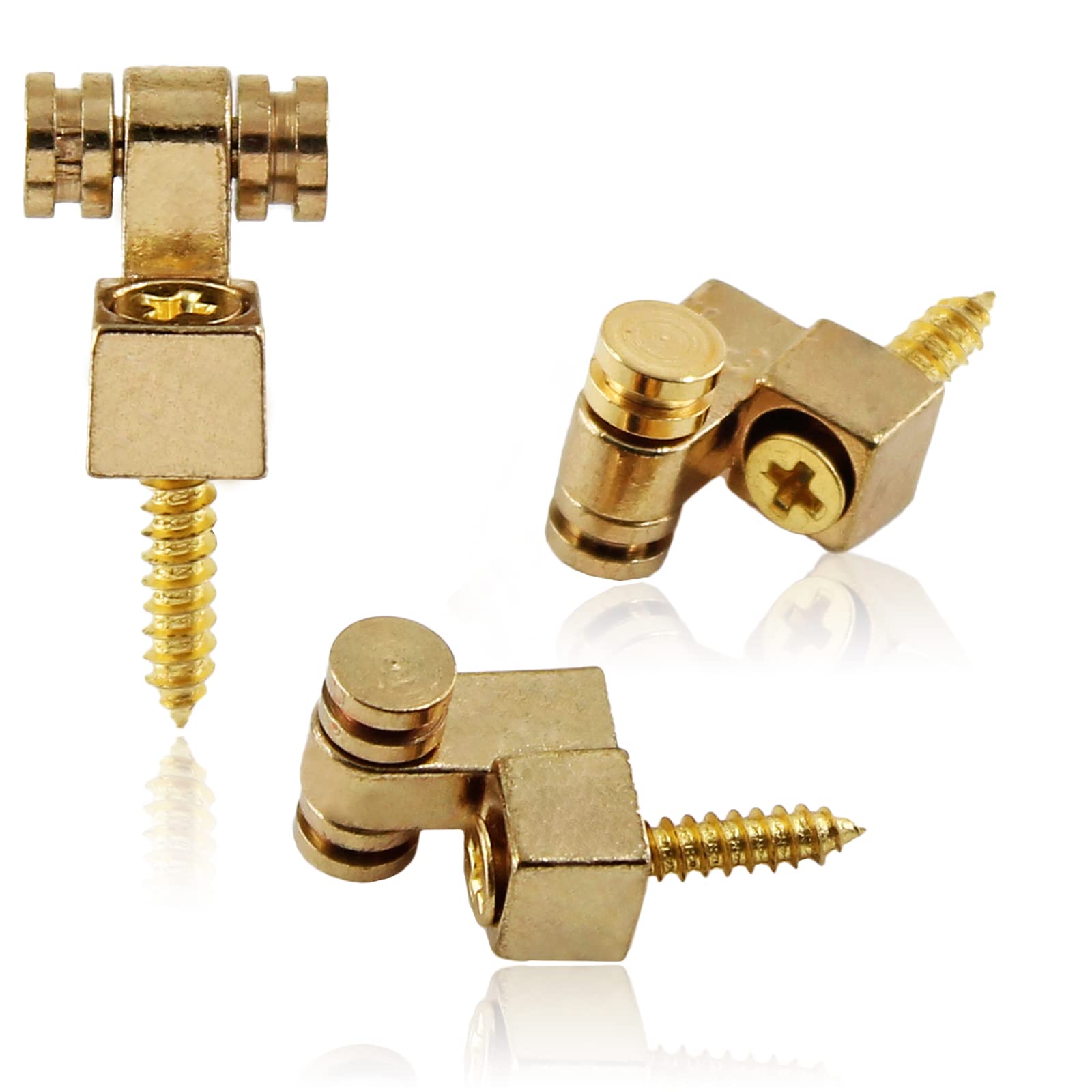 Jersvimc 2 Pcs Guitar Roller String Tree, Gold String Tree Retainer Telecaster String Guide Bass String Retainer Screw for Tele