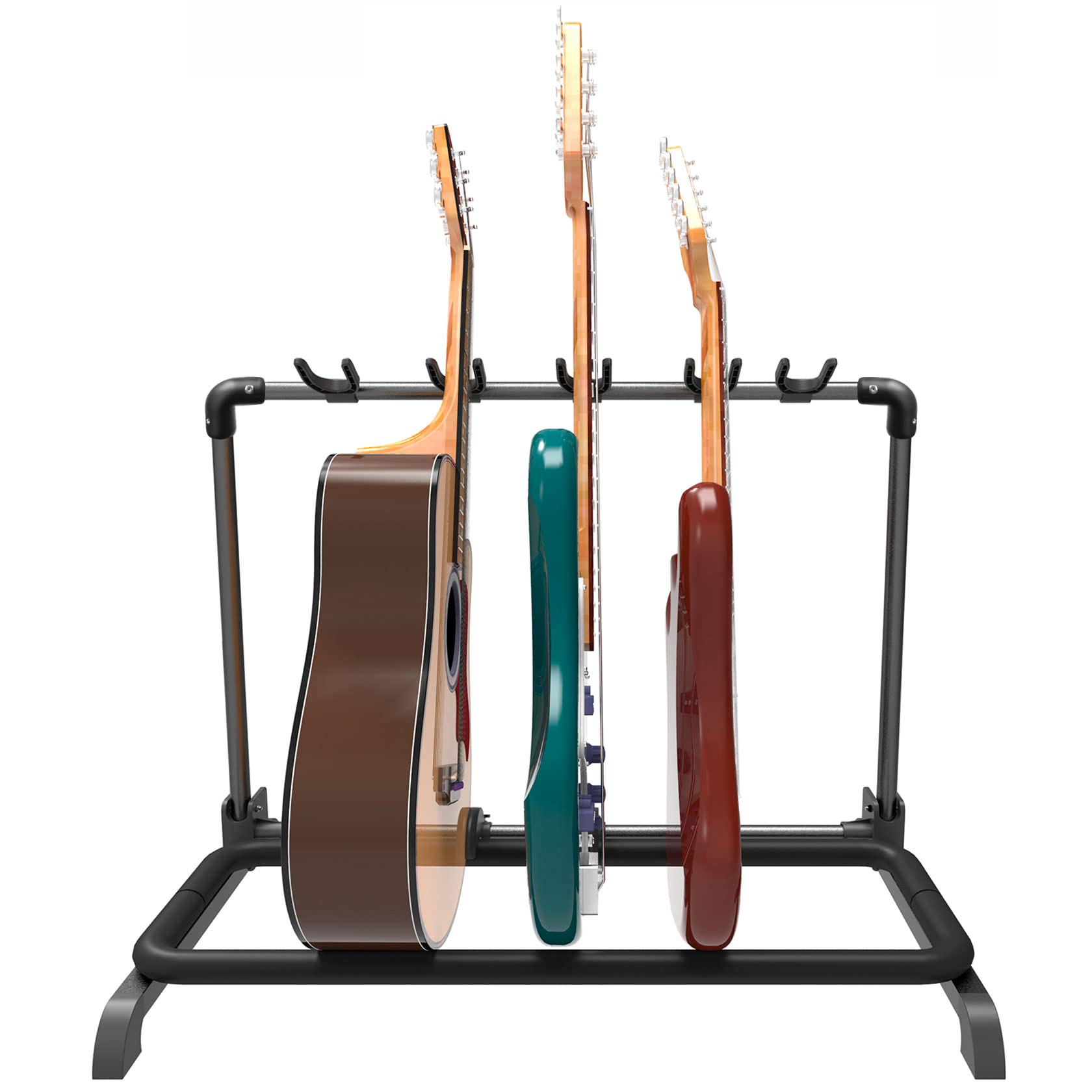 Guitto Multi Guitar Rack Stand Foldable Universal Display Rack Portable Guitar Holder For Band Stage Bass Acoustic Guitar -5 Hol
