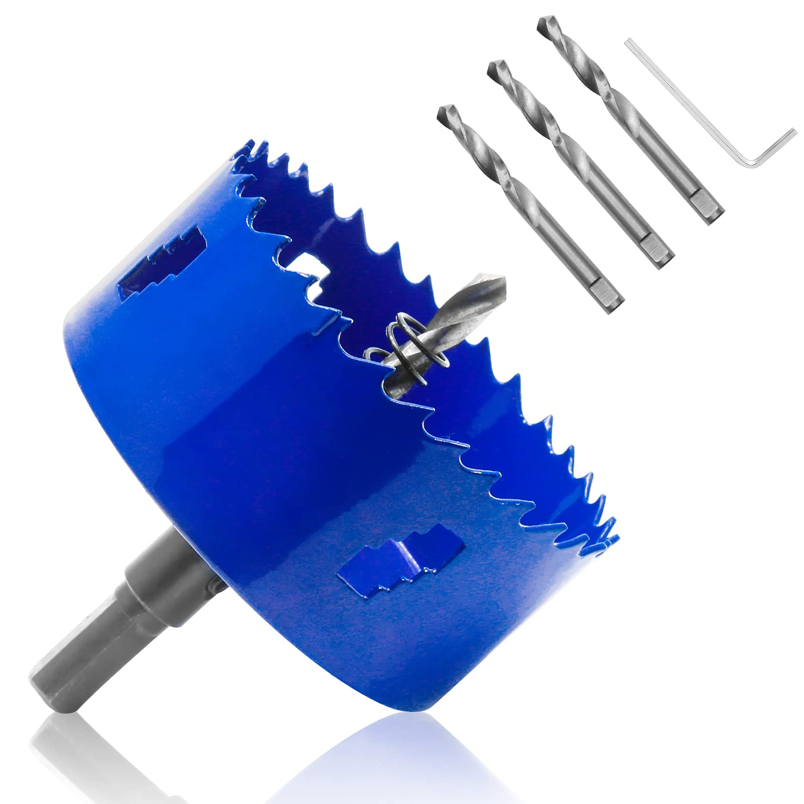 Seimneire 3 Inch Hole Saw With Arbor, 12 Inch Cutting Depth Hss Bi-Metal Hole Drilling Cutter For Smoothly Cutting In Wood Cornh